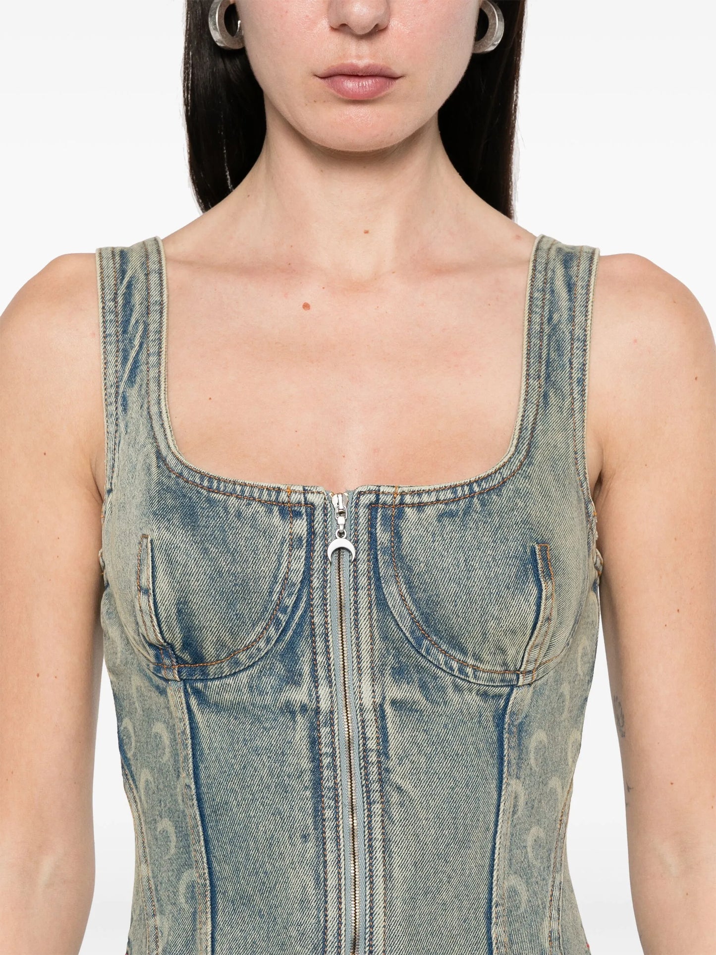 Crescent Moon denim top