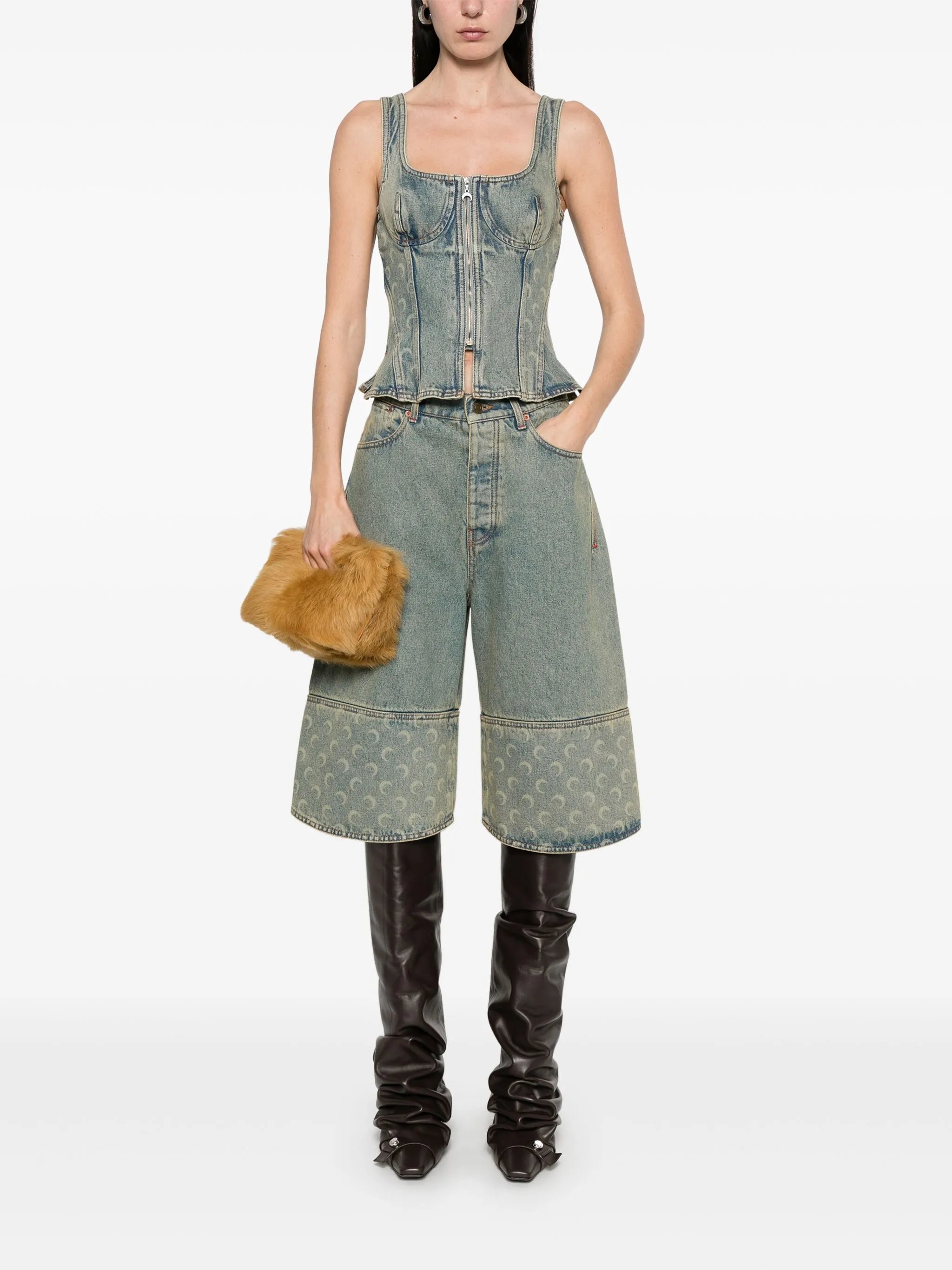 Crescent Moon denim top
