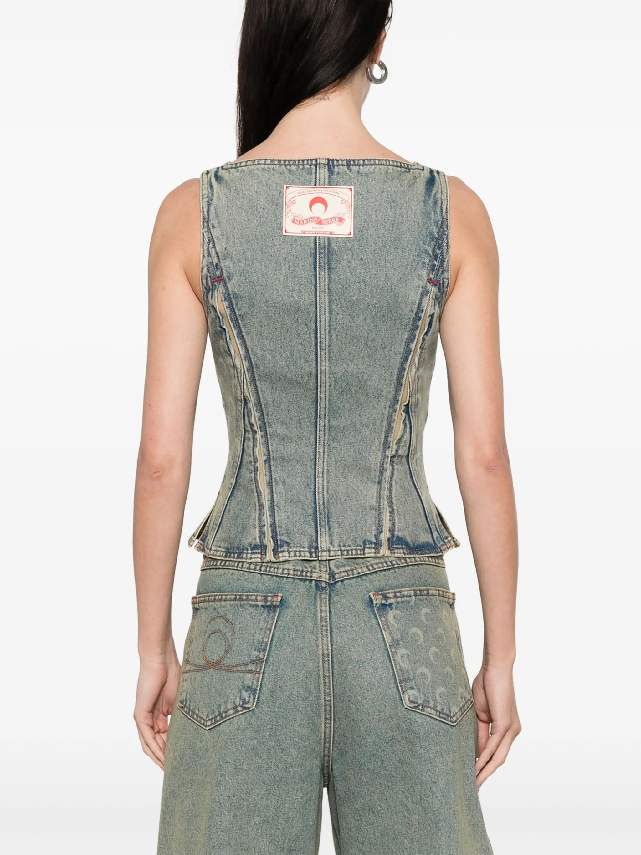 Crescent Moon denim top