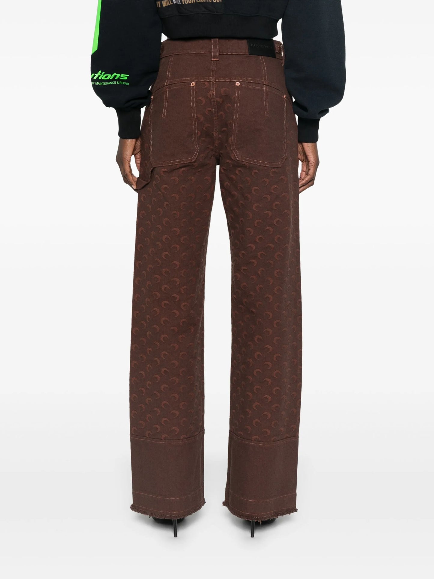 Moon-jacquard twill jeans