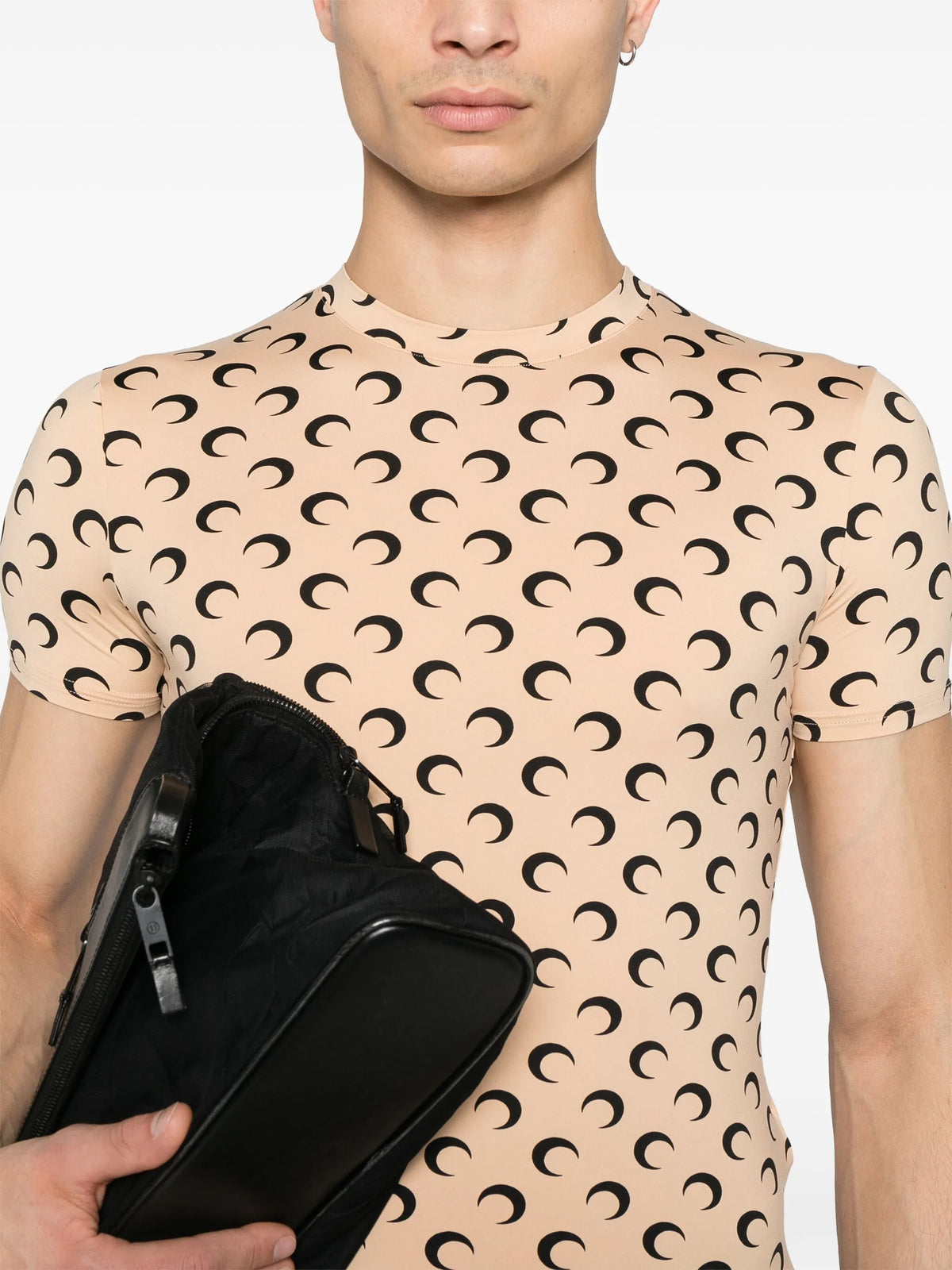 moon-print crewneck top