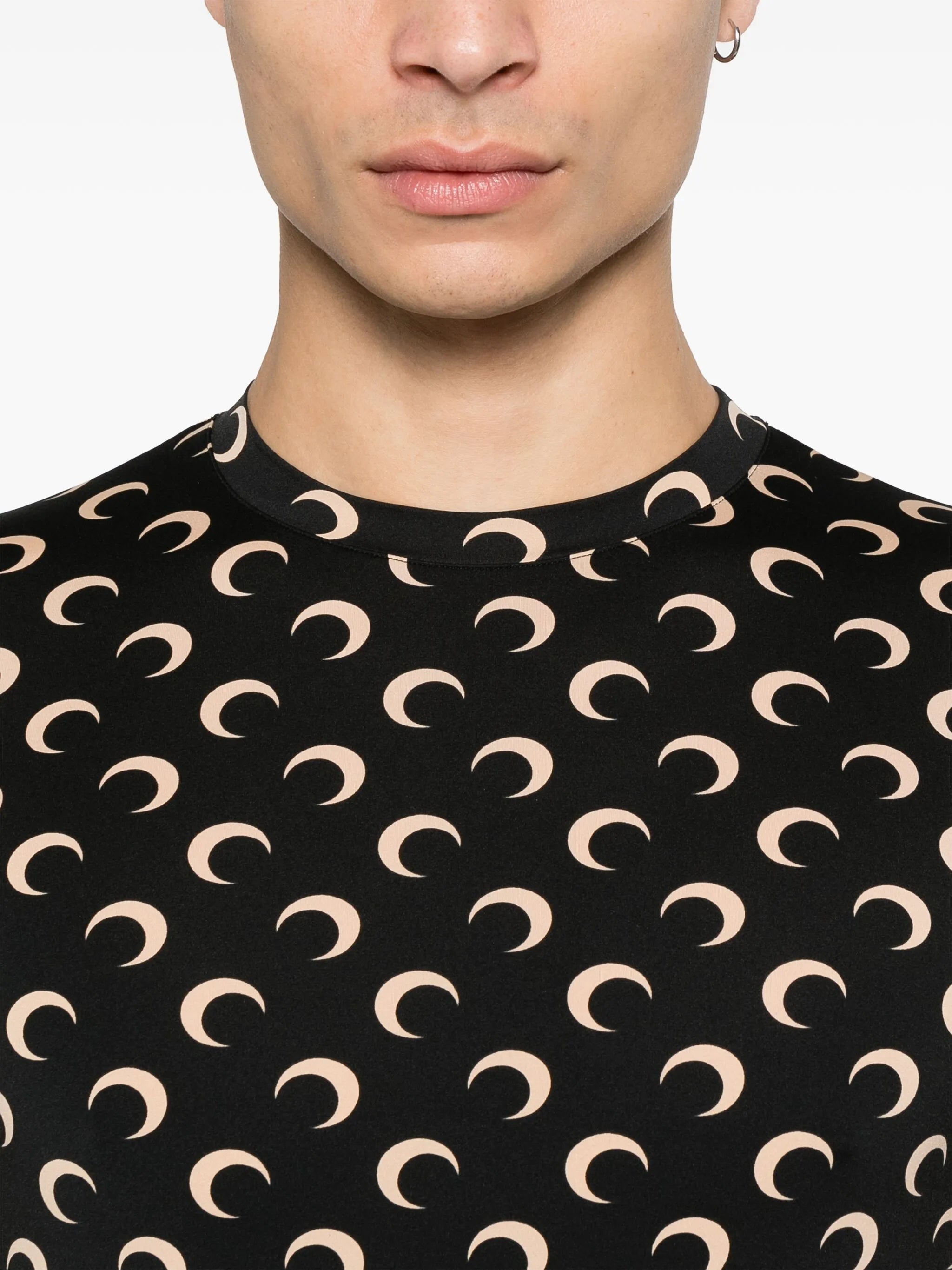 Moon-print short-sleeve top