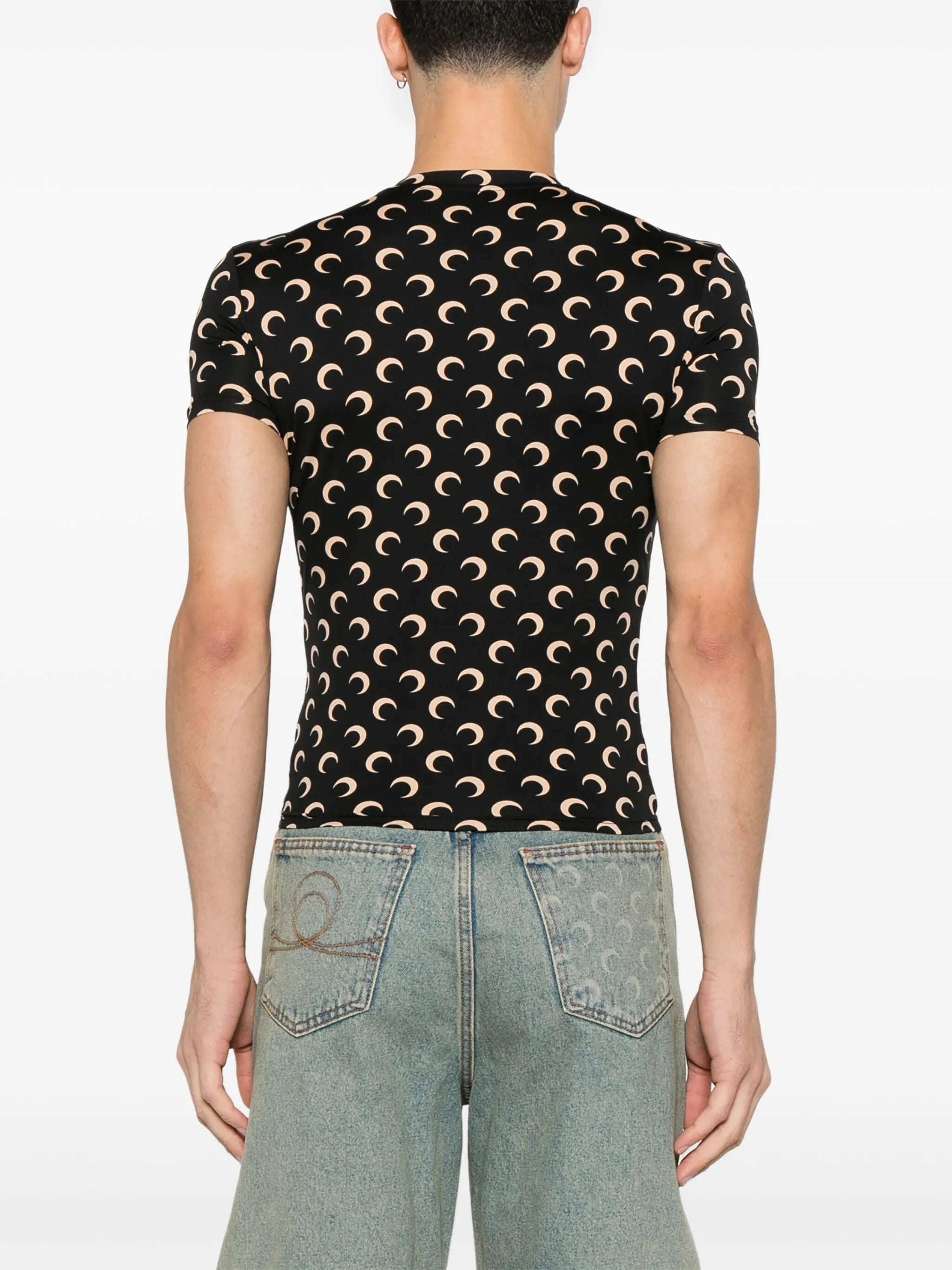 Moon-print short-sleeve top