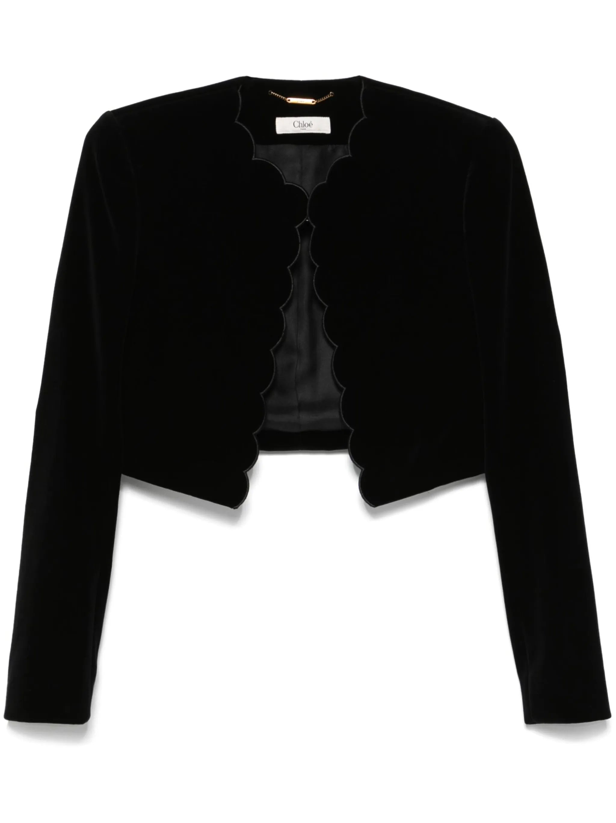 scalloped velvet jacket