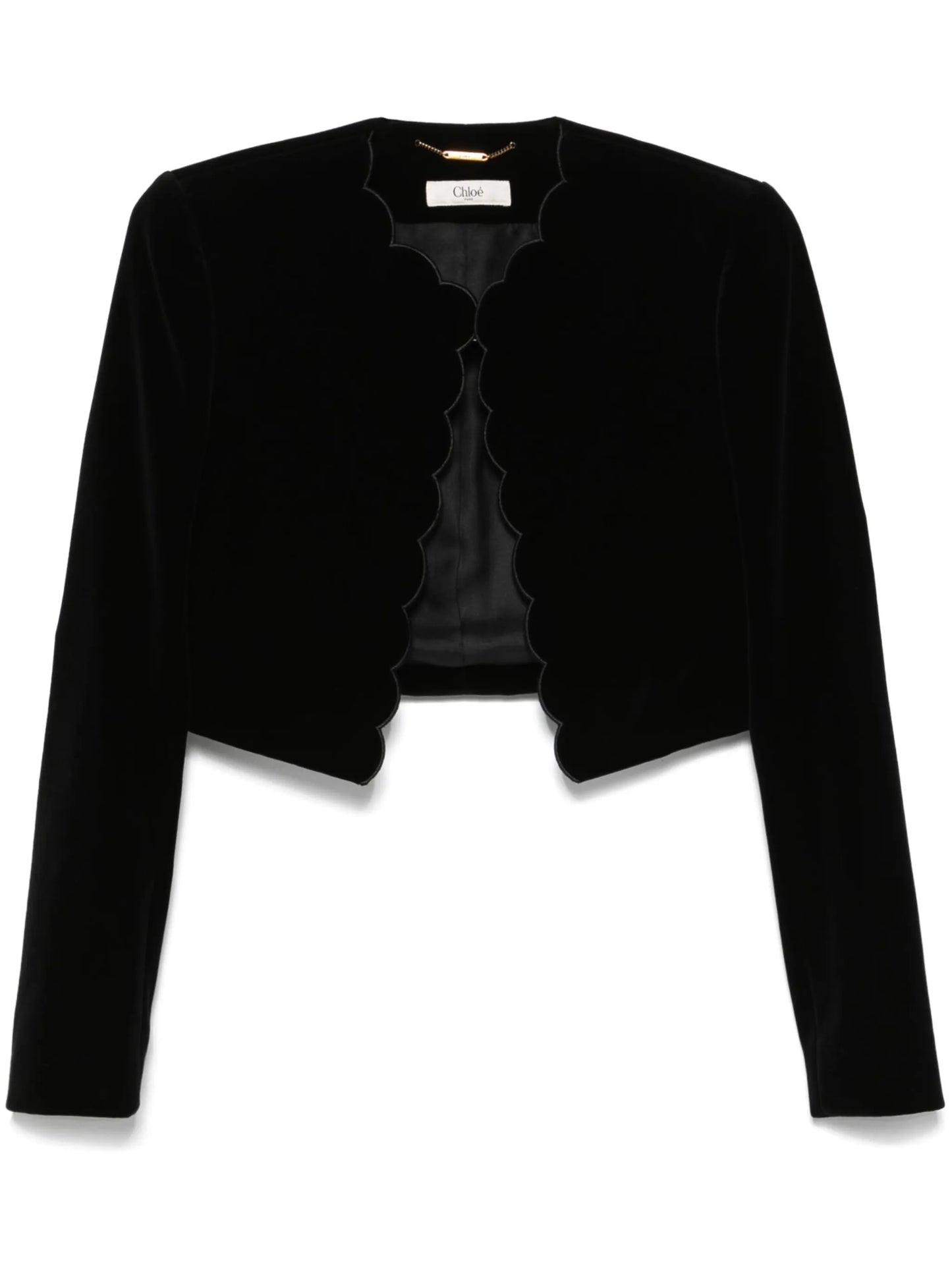 scalloped velvet jacket