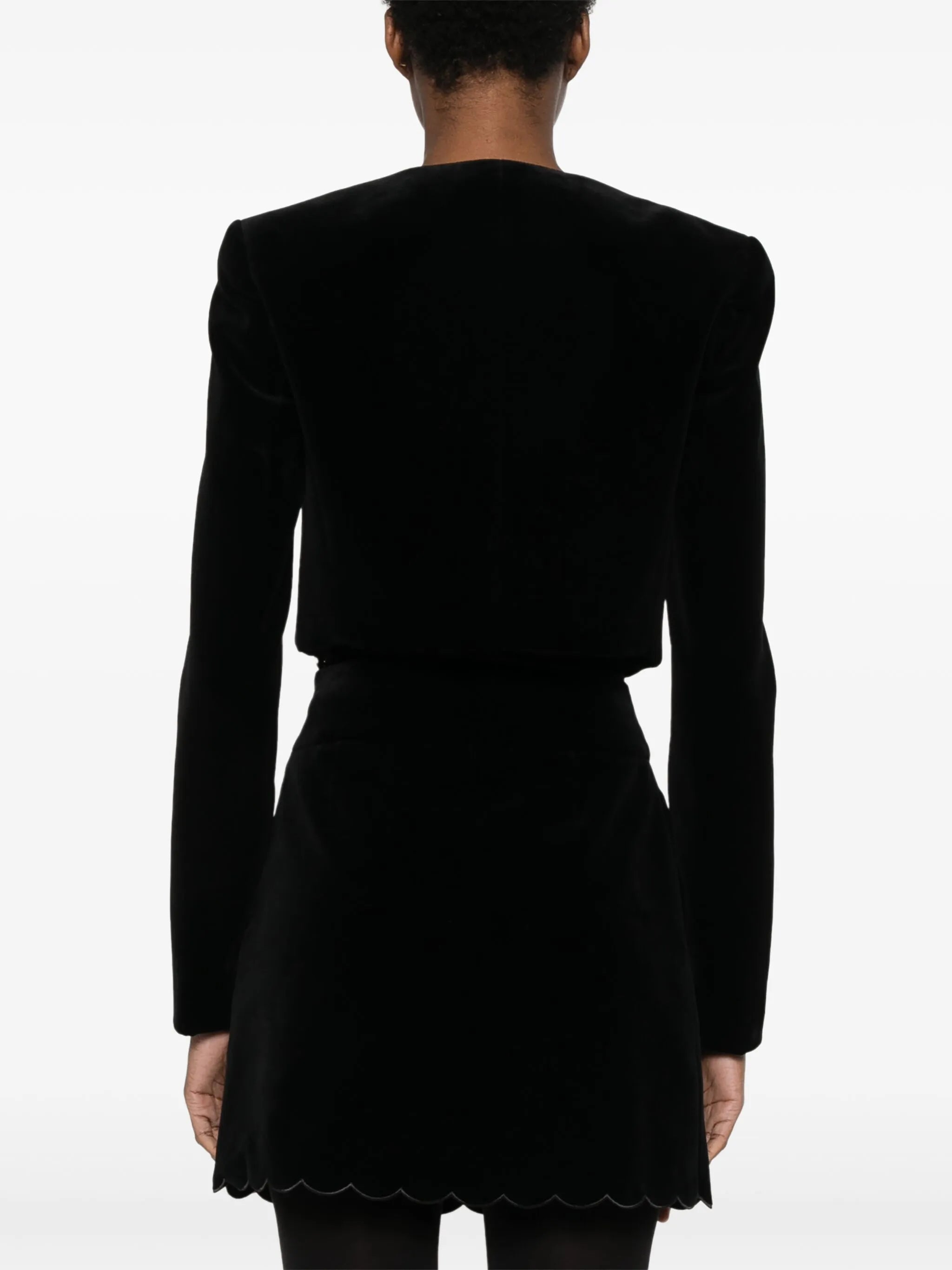 scalloped velvet jacket