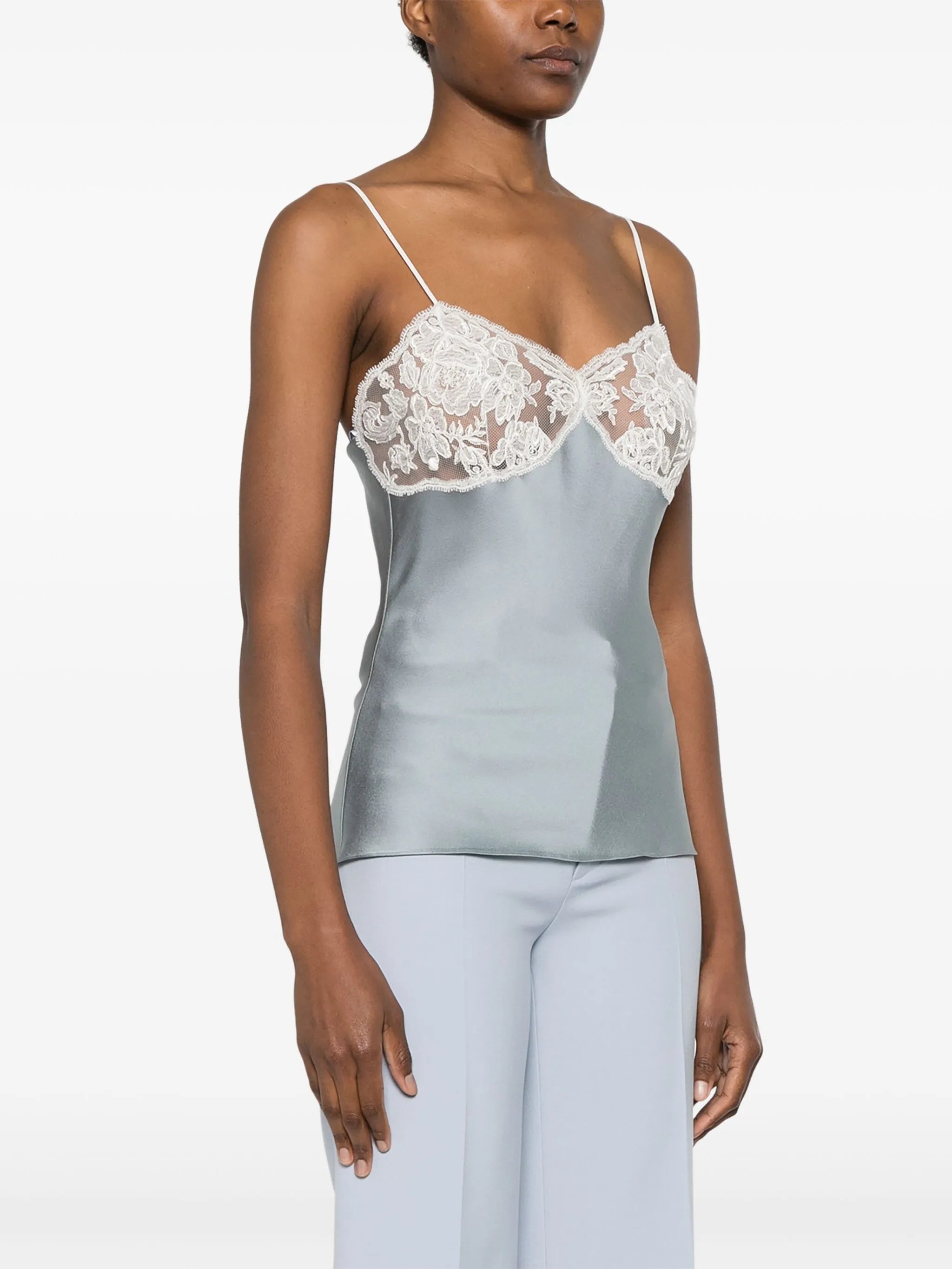 lace satin top