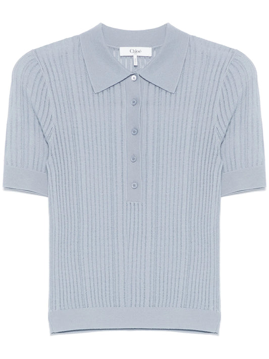 ribbed polo shirt