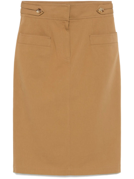 twill midi skirt