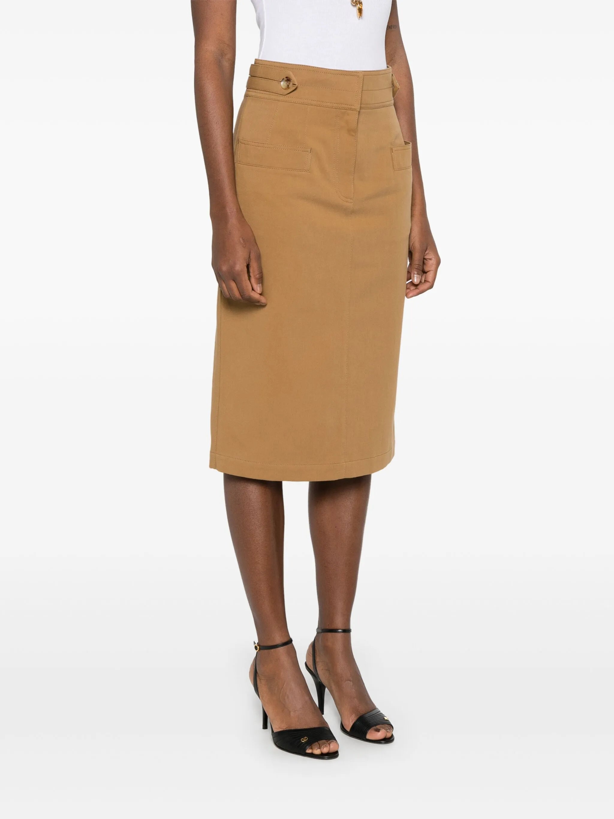 twill midi skirt