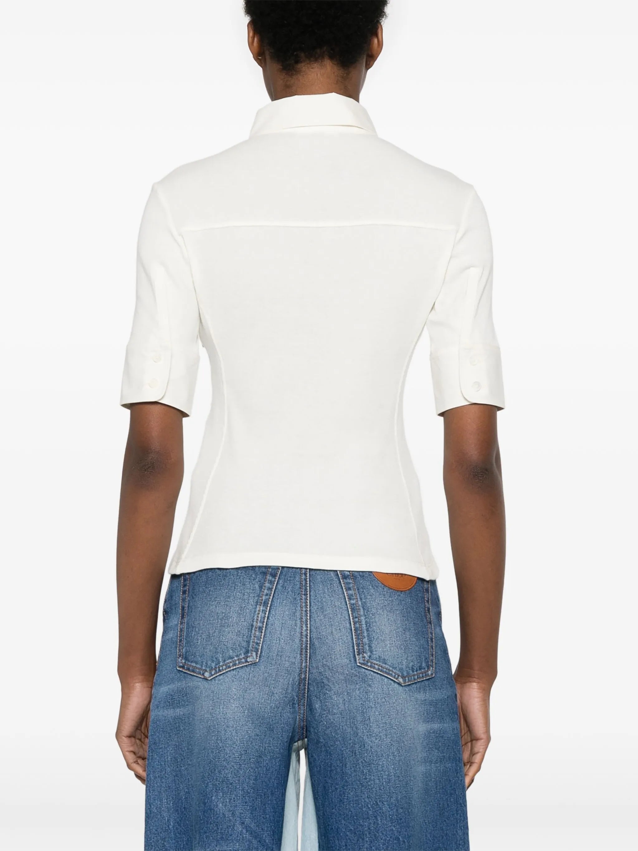 logo-embroidered polo top