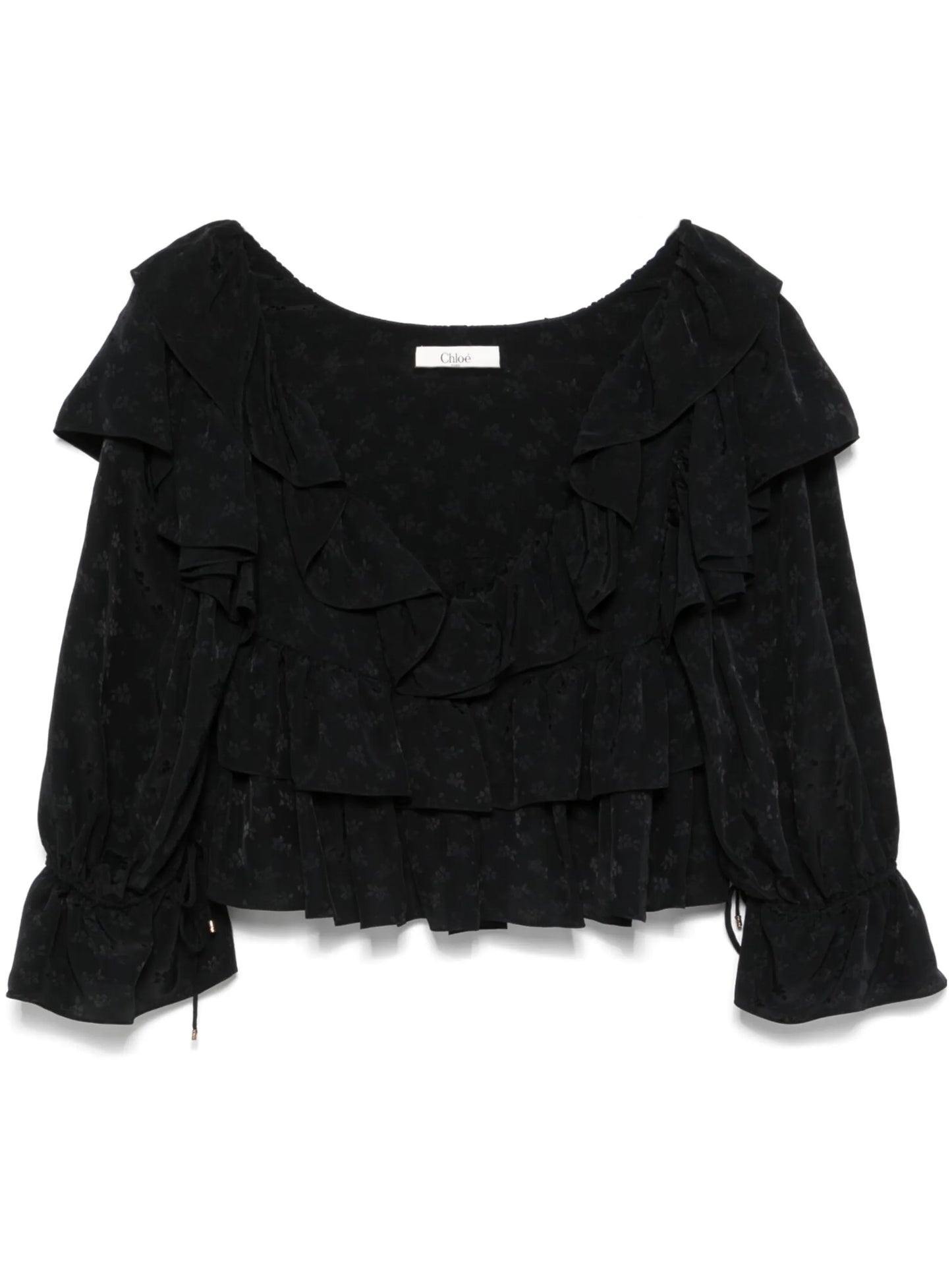 ruffled cropped blouse