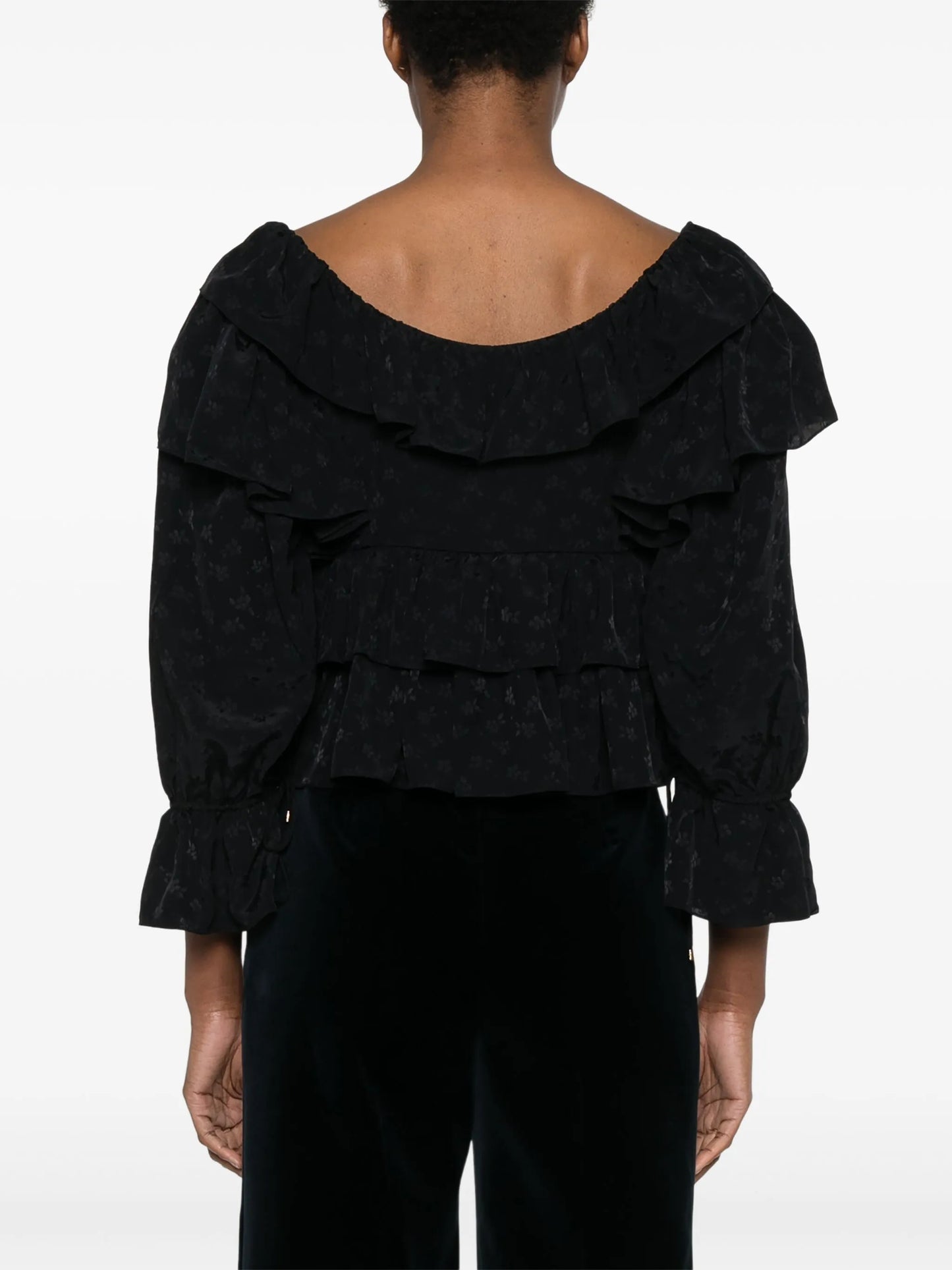ruffled cropped blouse