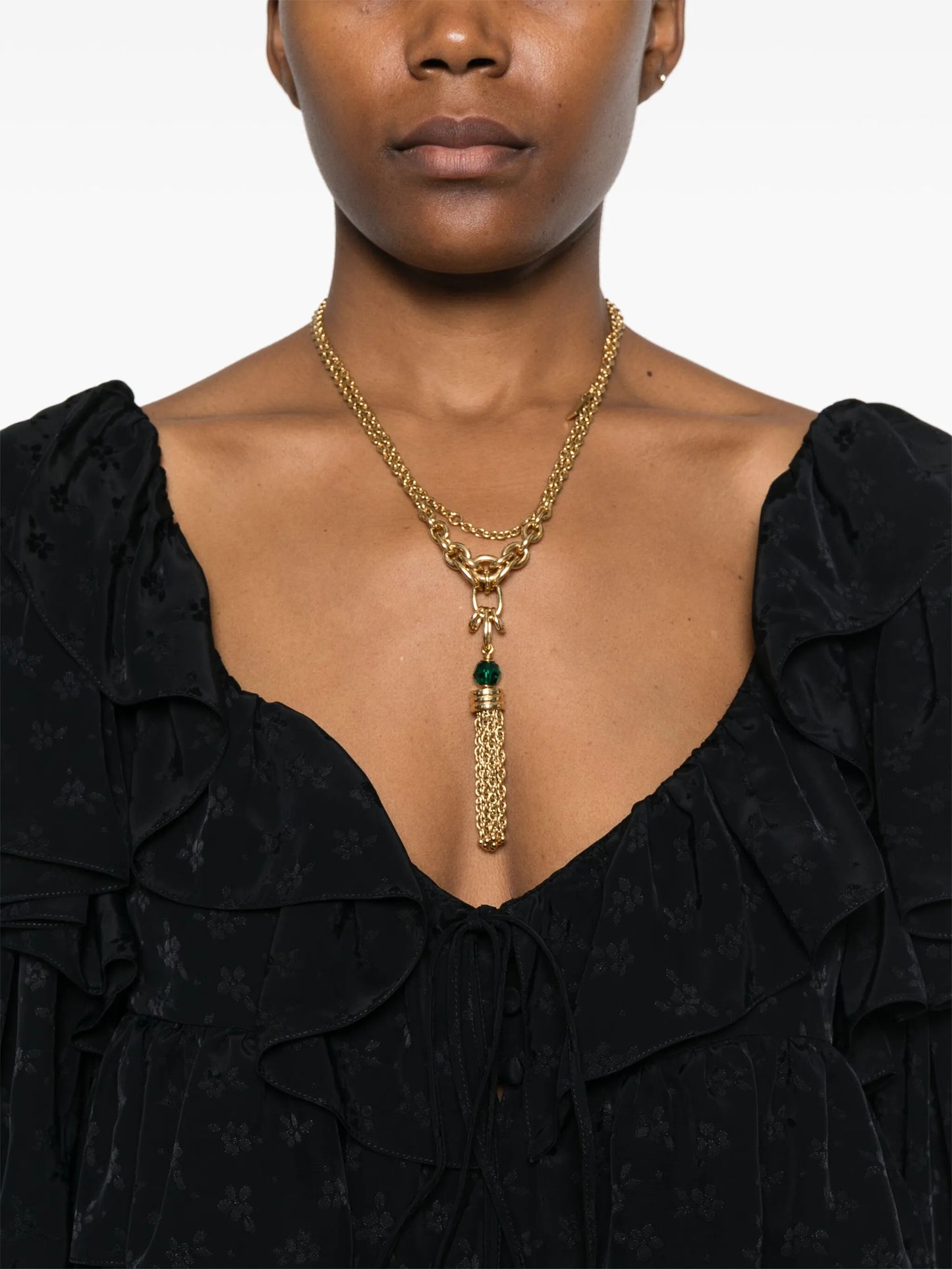 ruffled cropped blouse