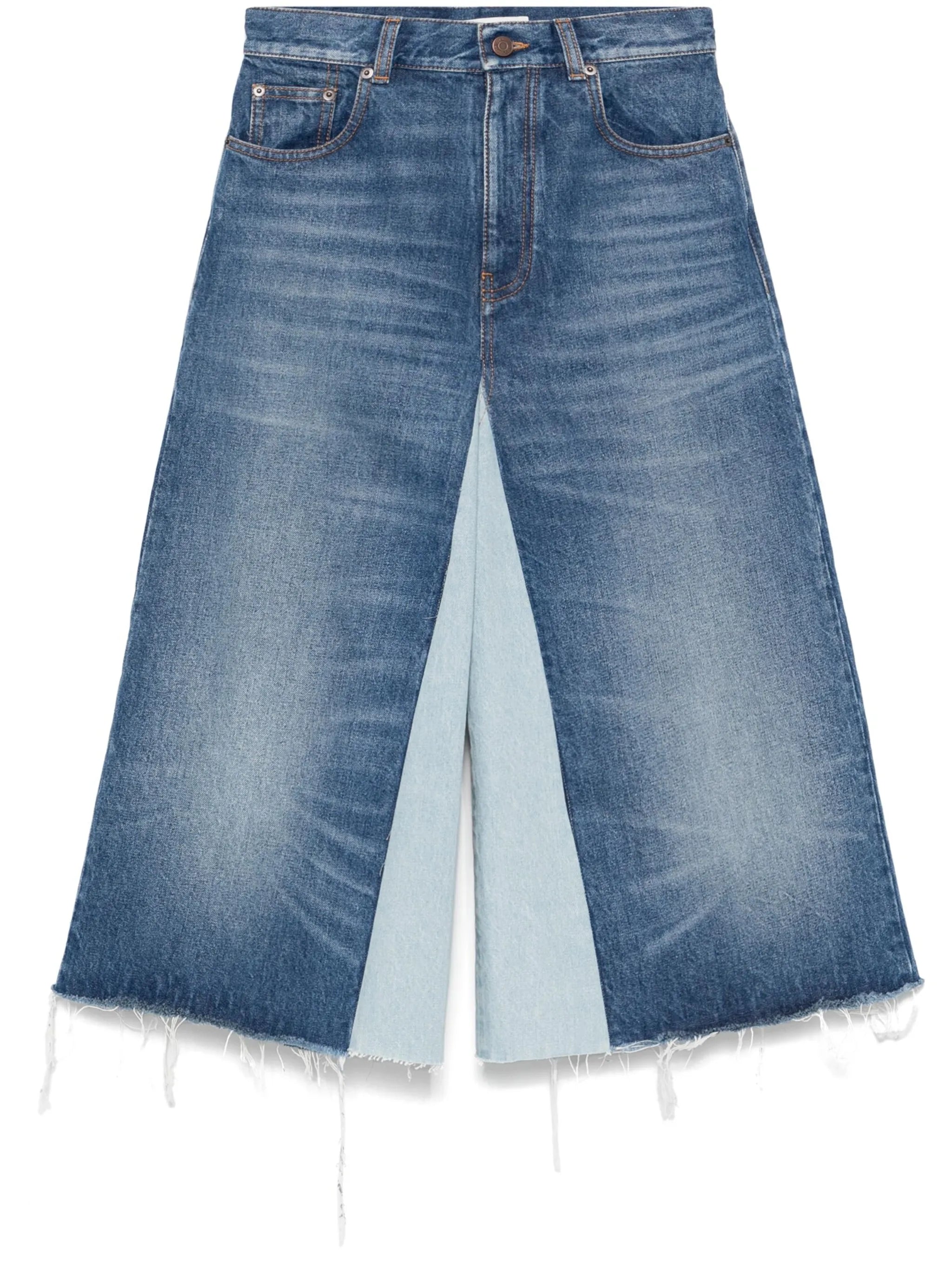 patchwork denim shorts