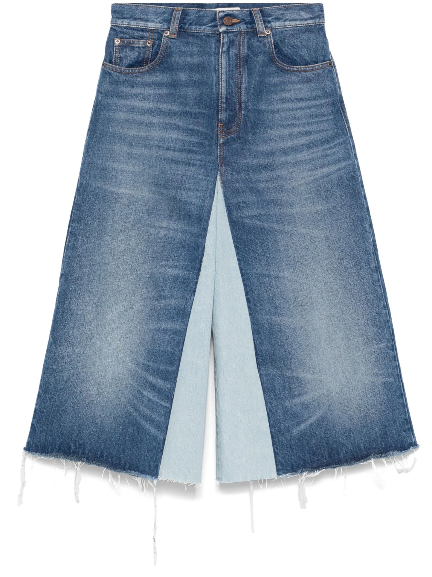 patchwork denim shorts