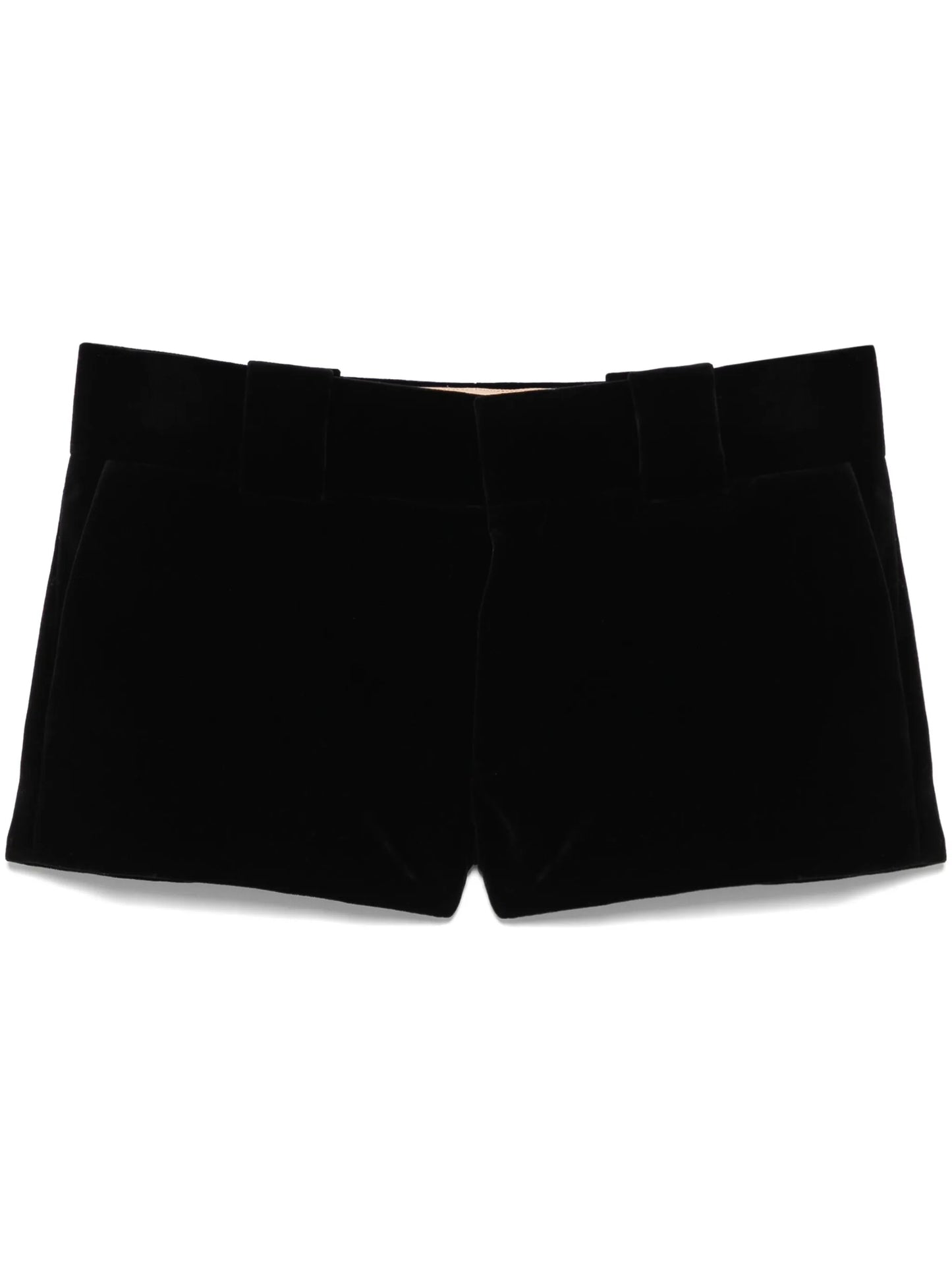 velvelt mini shorts