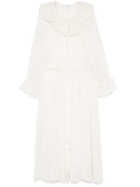 ruffled lurex midi dress