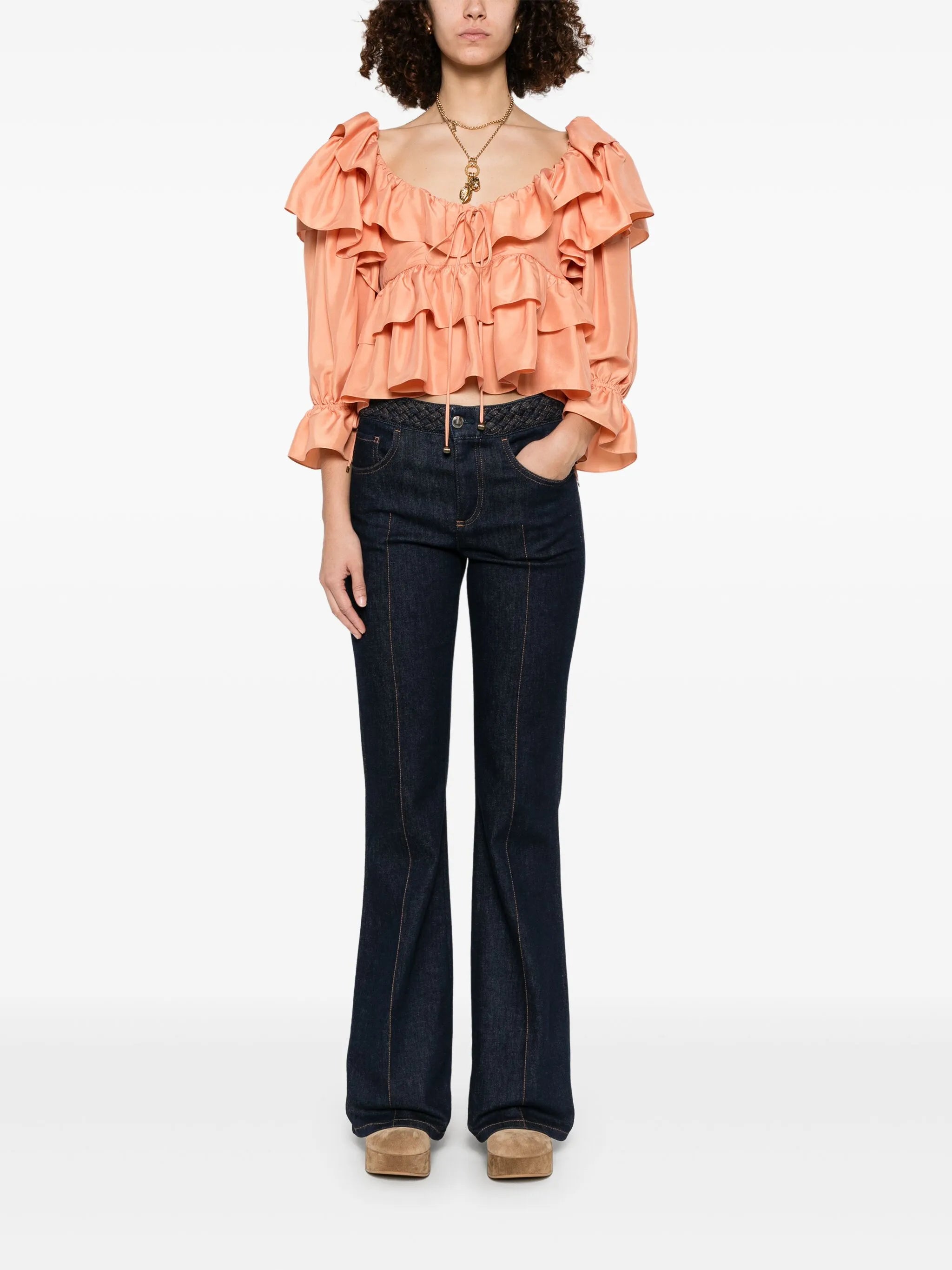 ruffled cropped top