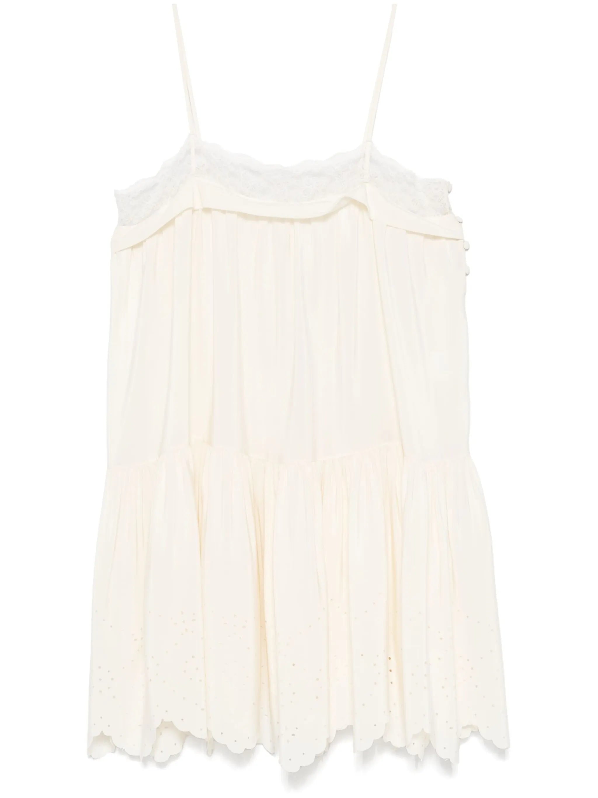 lace-trim mini dress