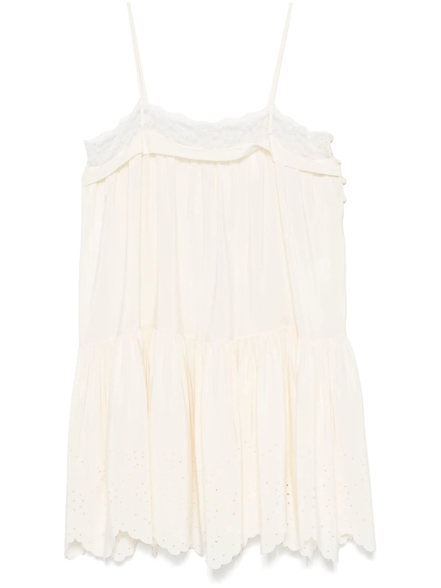 lace-trim mini dress