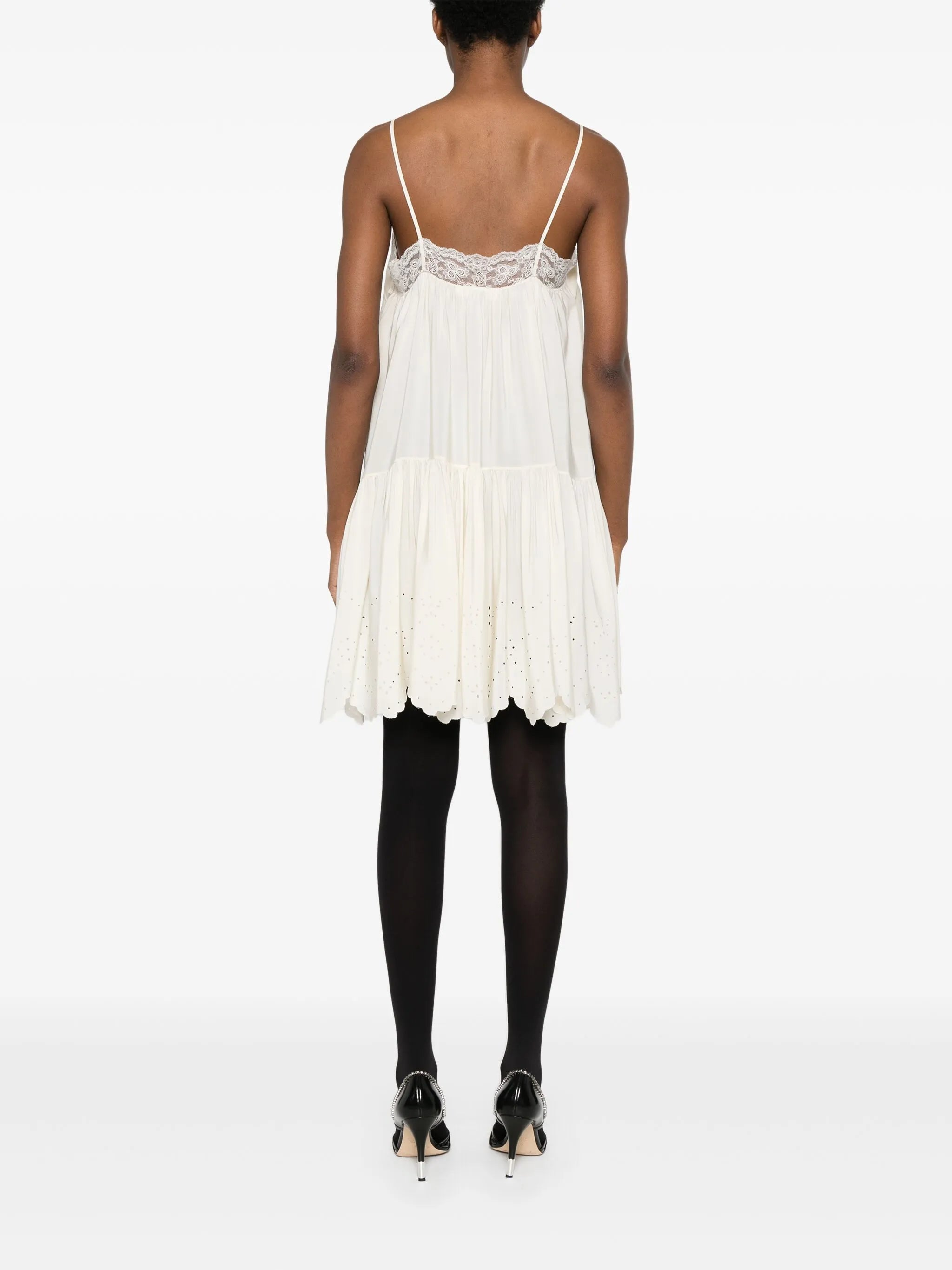 lace-trim mini dress