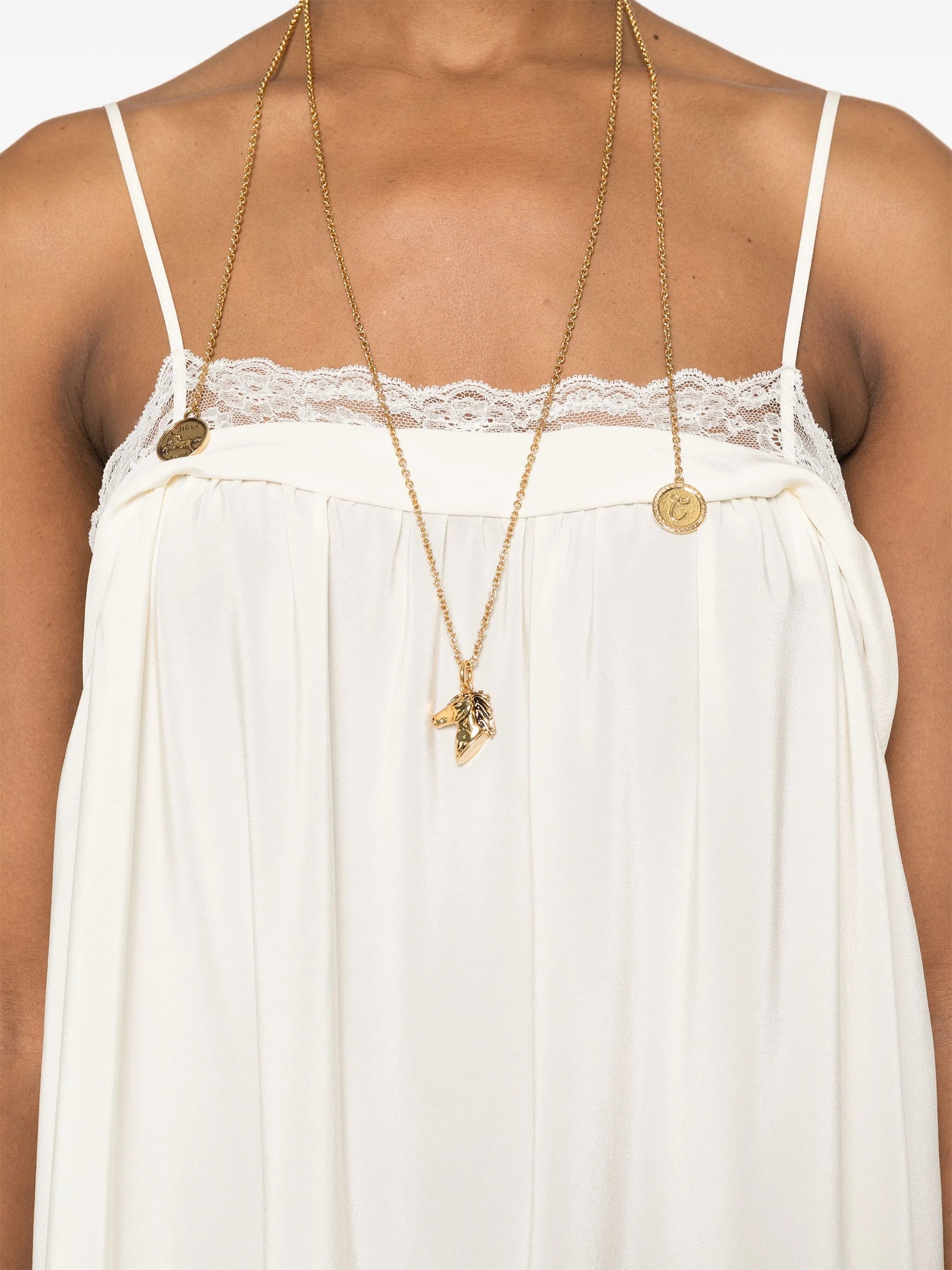 lace-trim mini dress