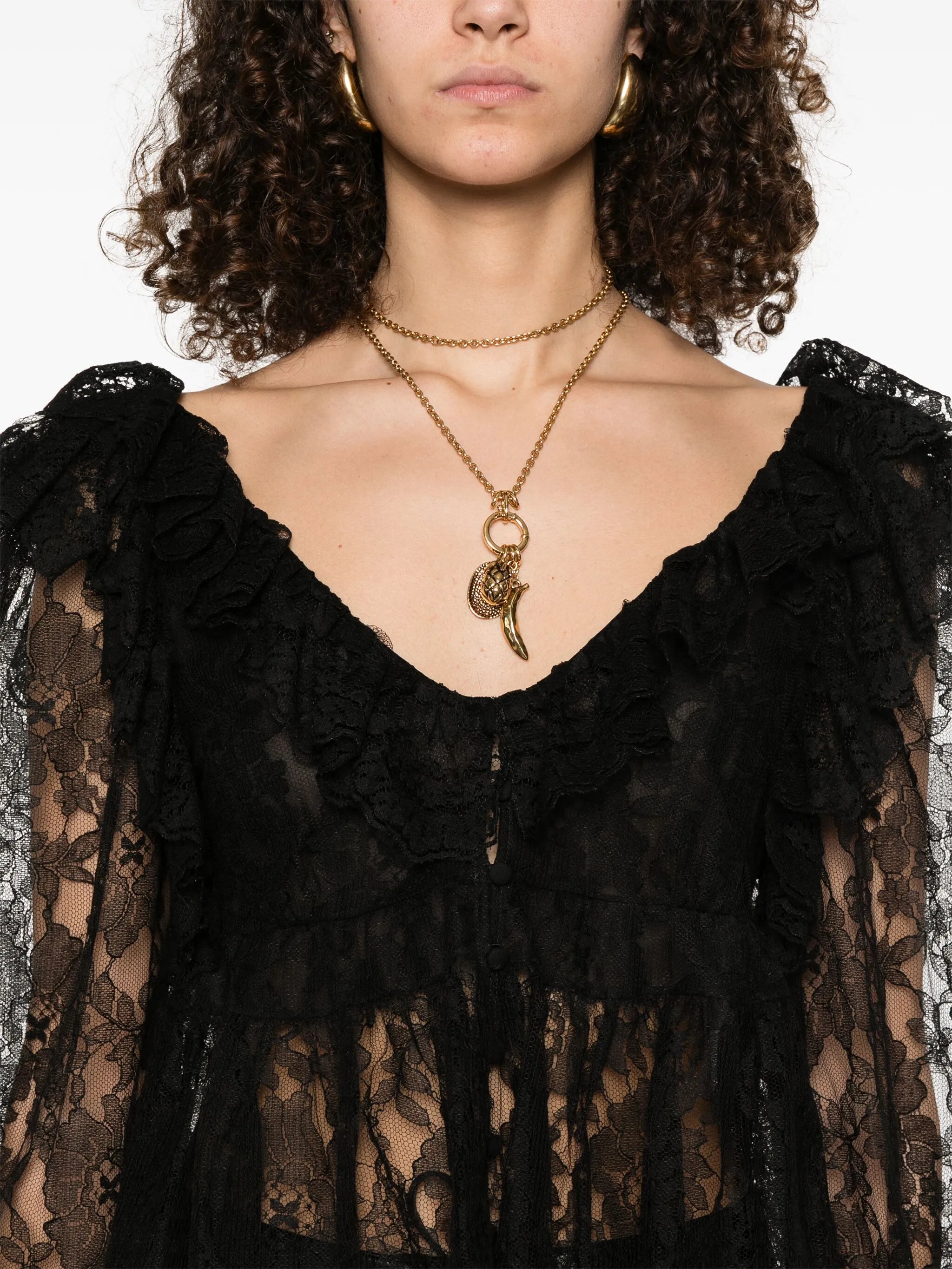 V-neck lace crop top