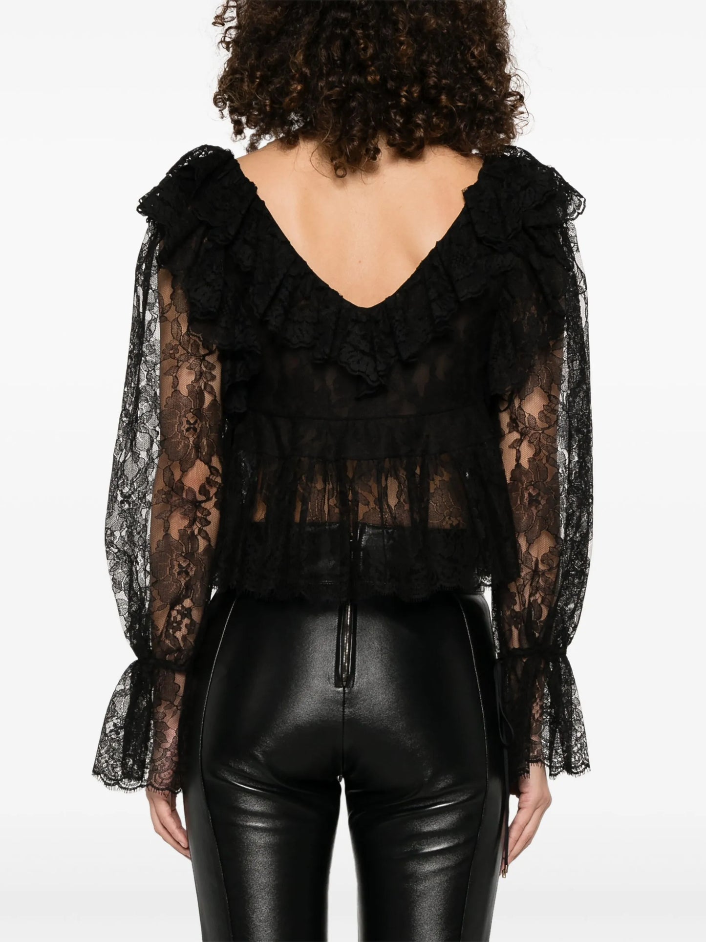 V-neck lace crop top