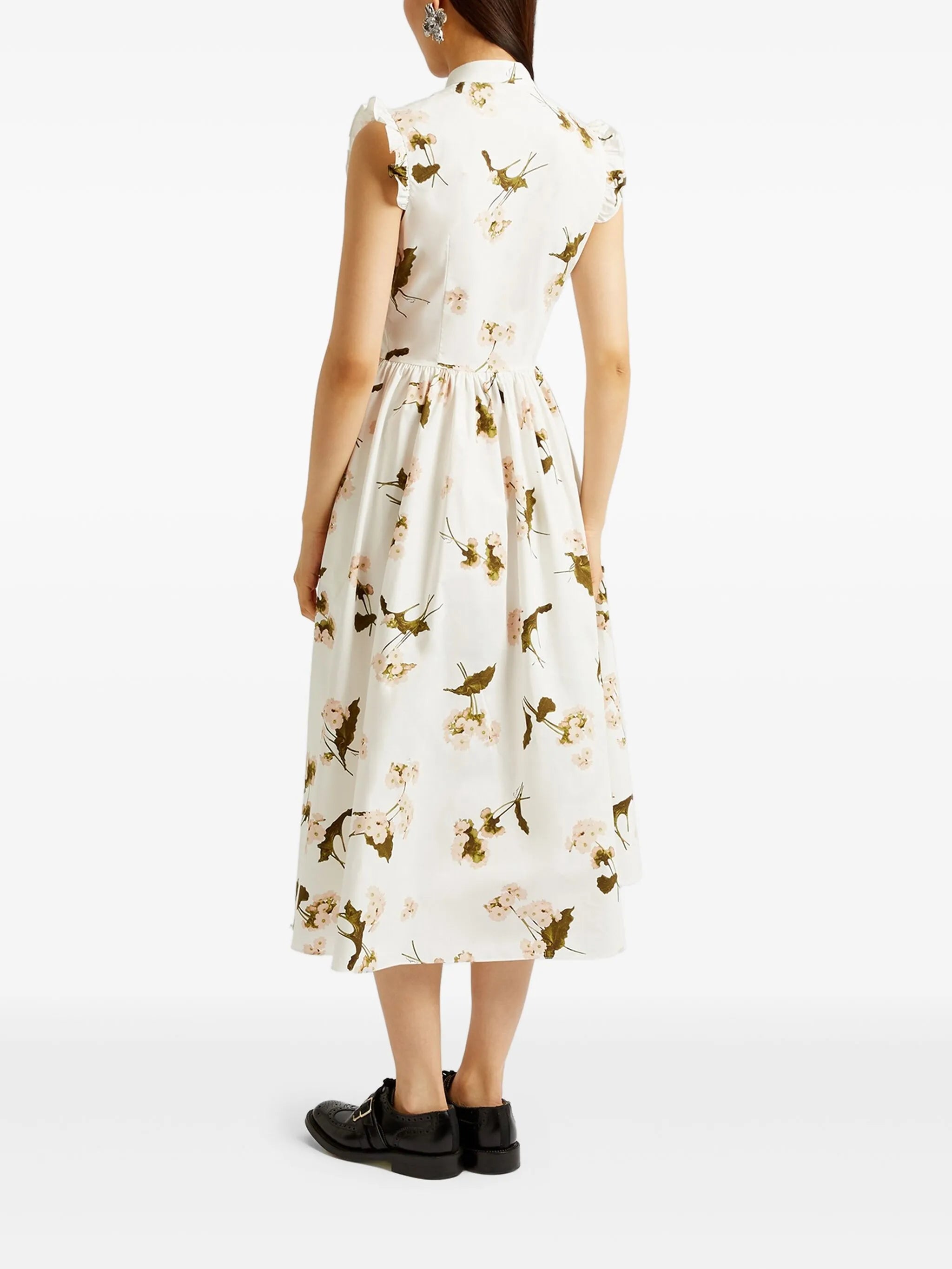 flared sleeves midi dress
