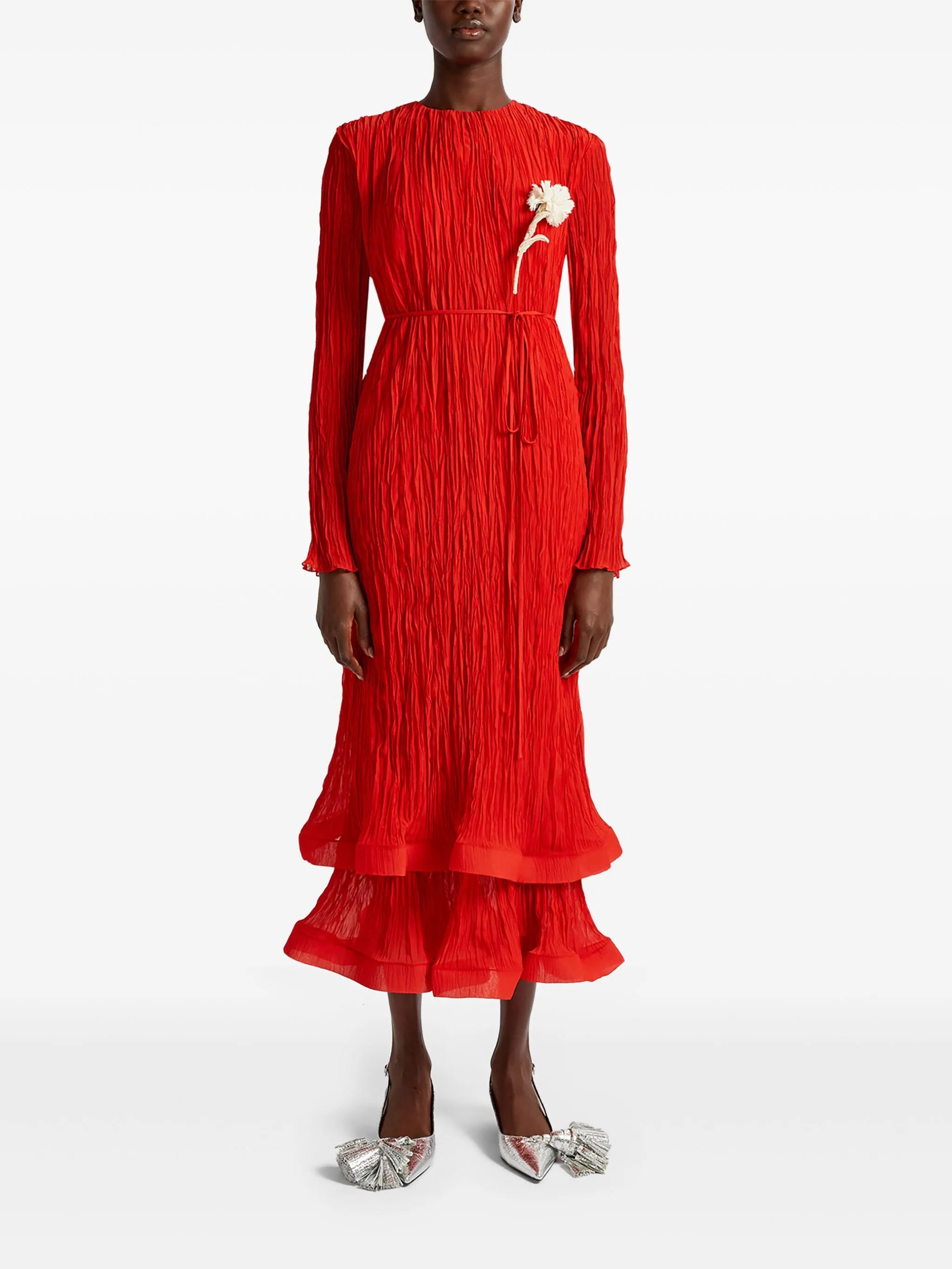 long-sleeve midi dress