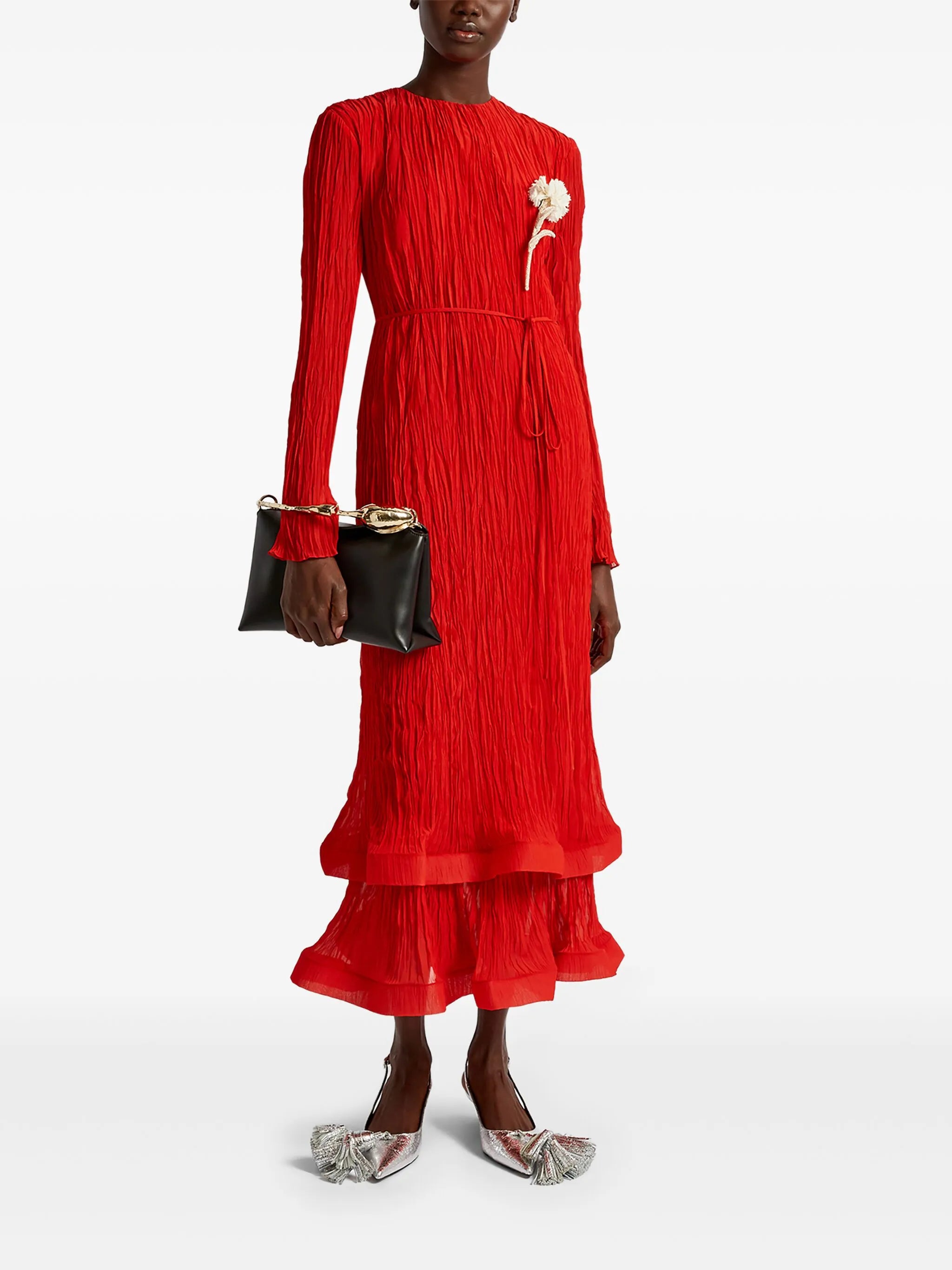 long-sleeve midi dress