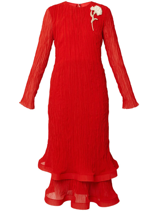 long-sleeve midi dress