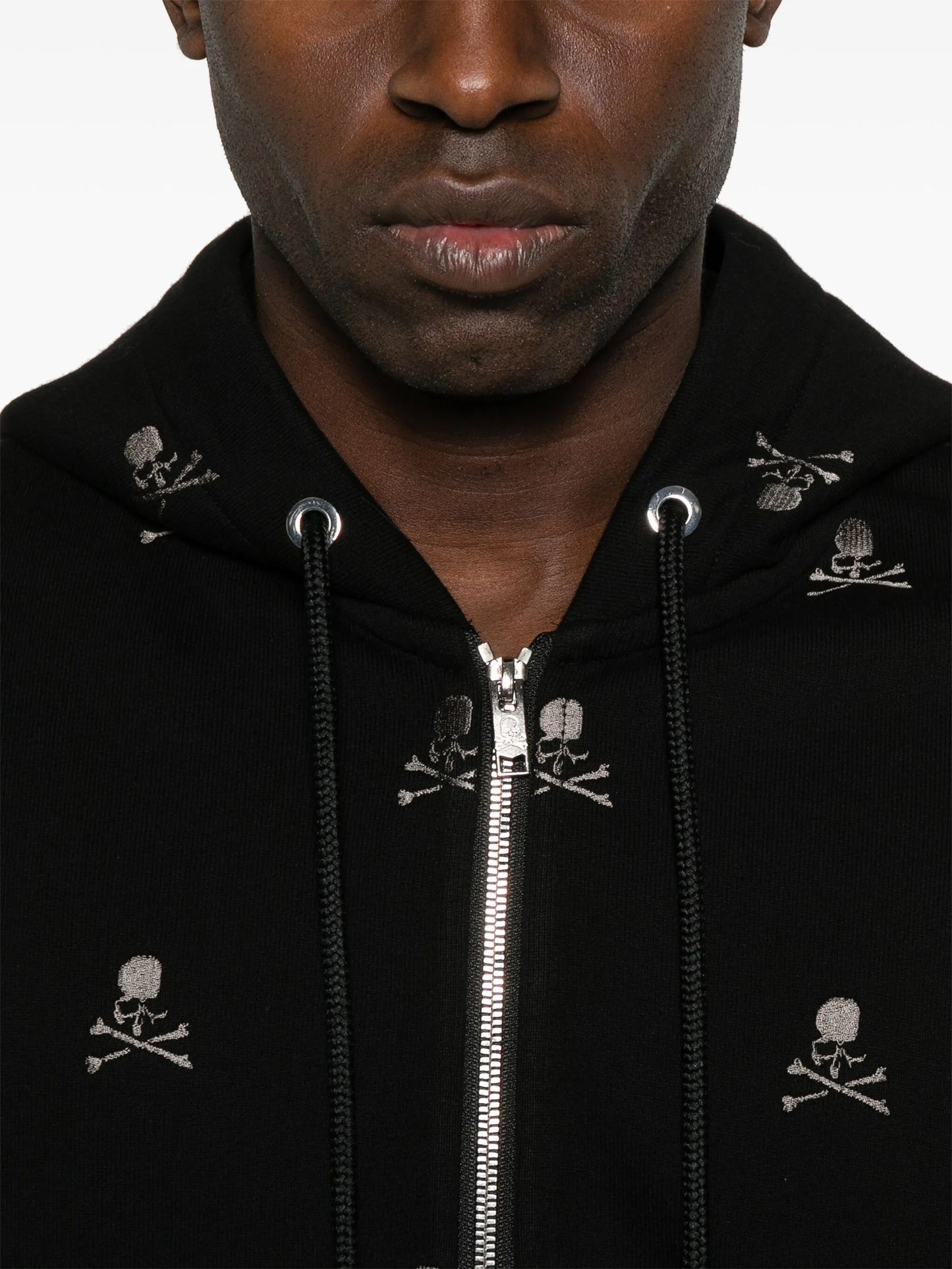 skull-embroidered hoodie