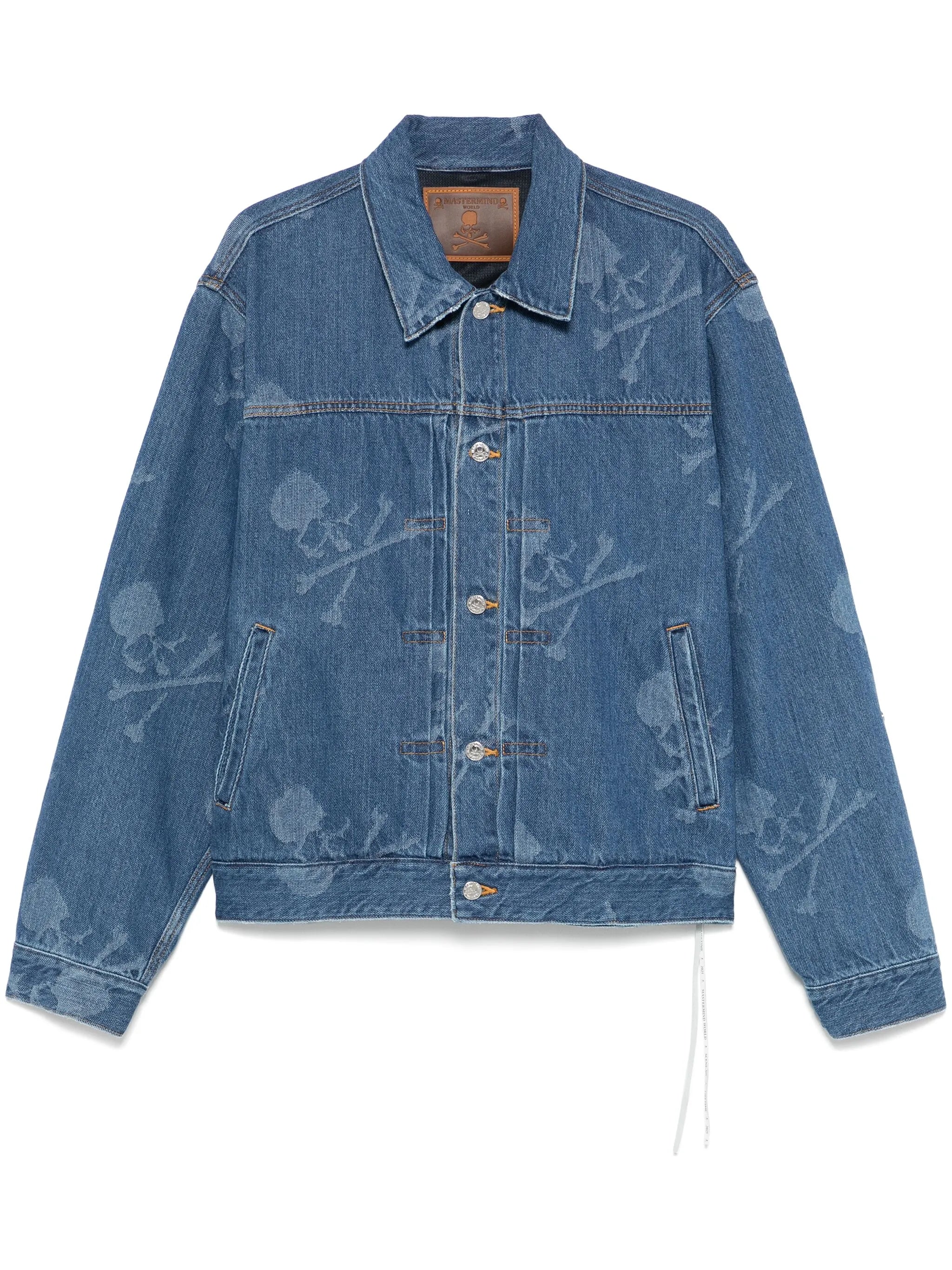 monogram-pattern denim jacket