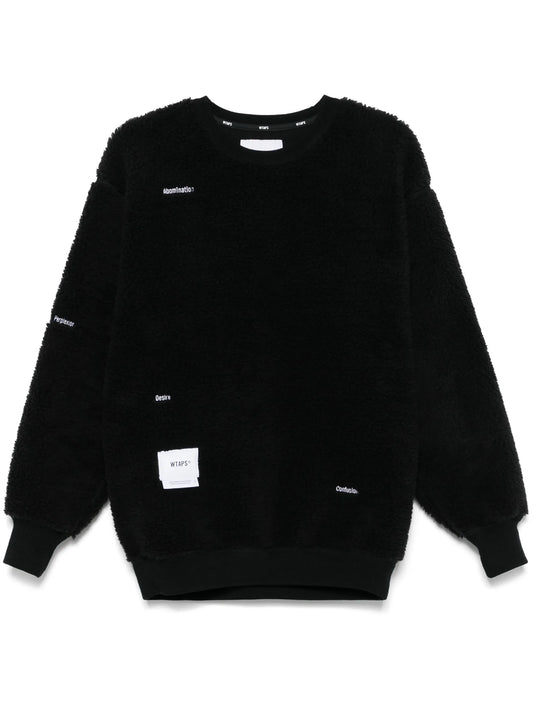 logo-patch fleece sweatshirt