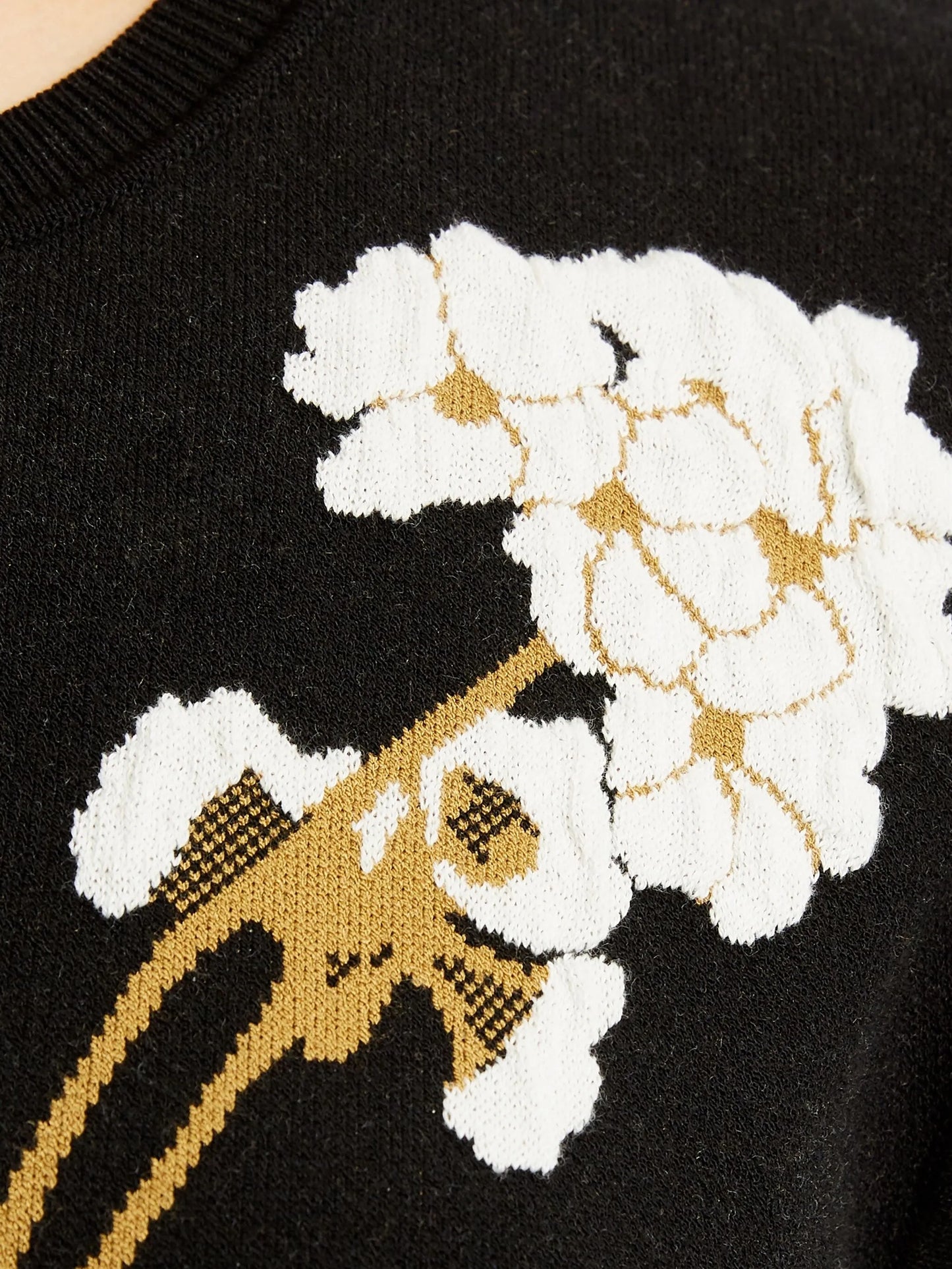 floral-intarsia T-shirt