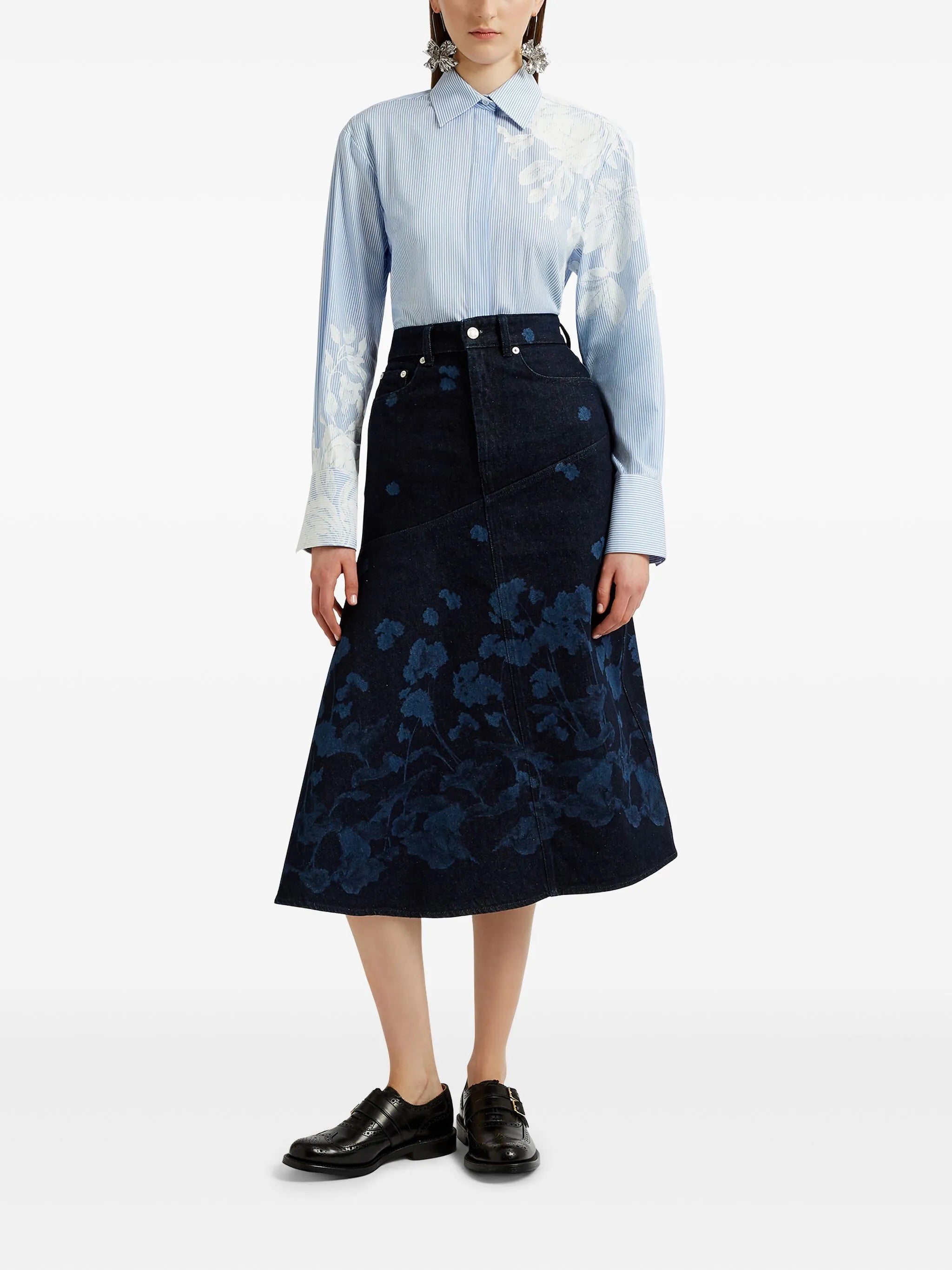 draped midi skirt