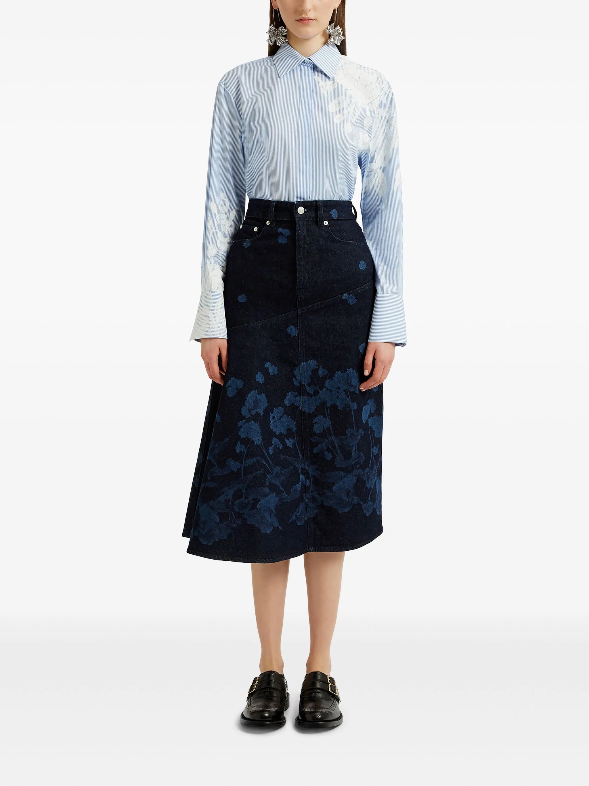 draped midi skirt