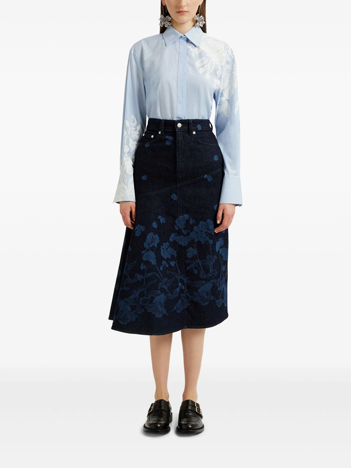 draped midi skirt
