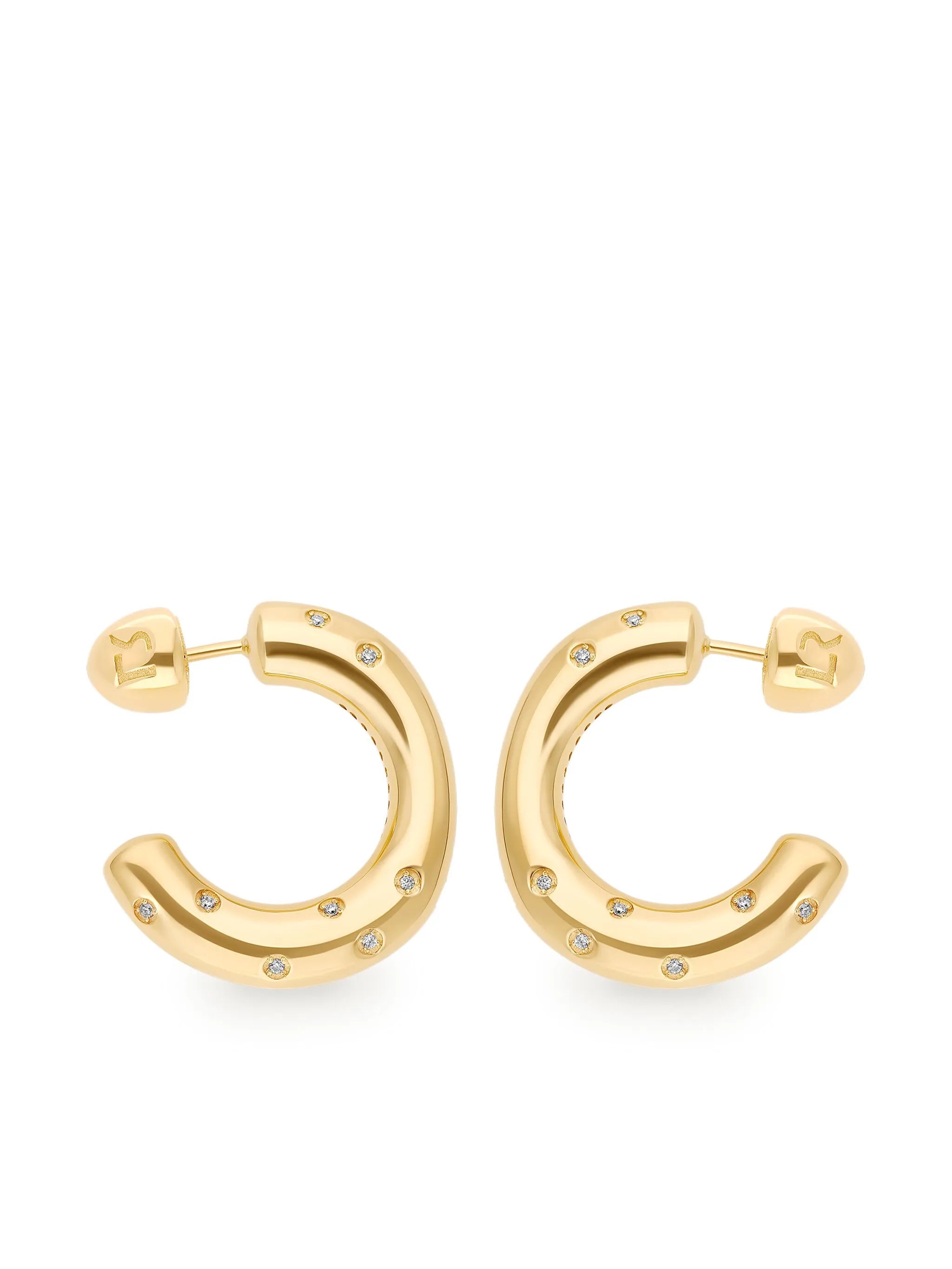 14kt yellow gold large Peggy diamond earrings