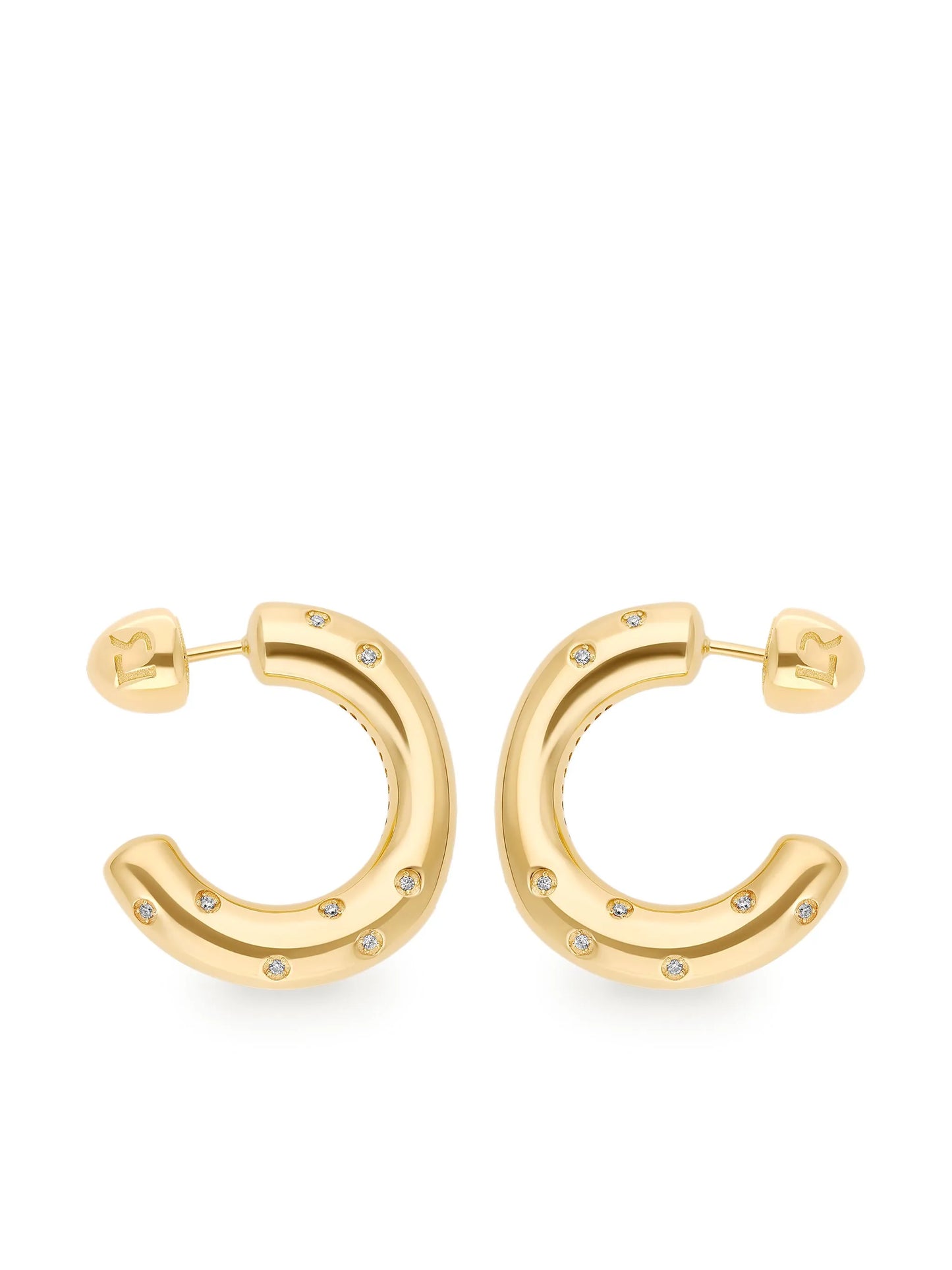 14kt yellow gold large Peggy diamond earrings