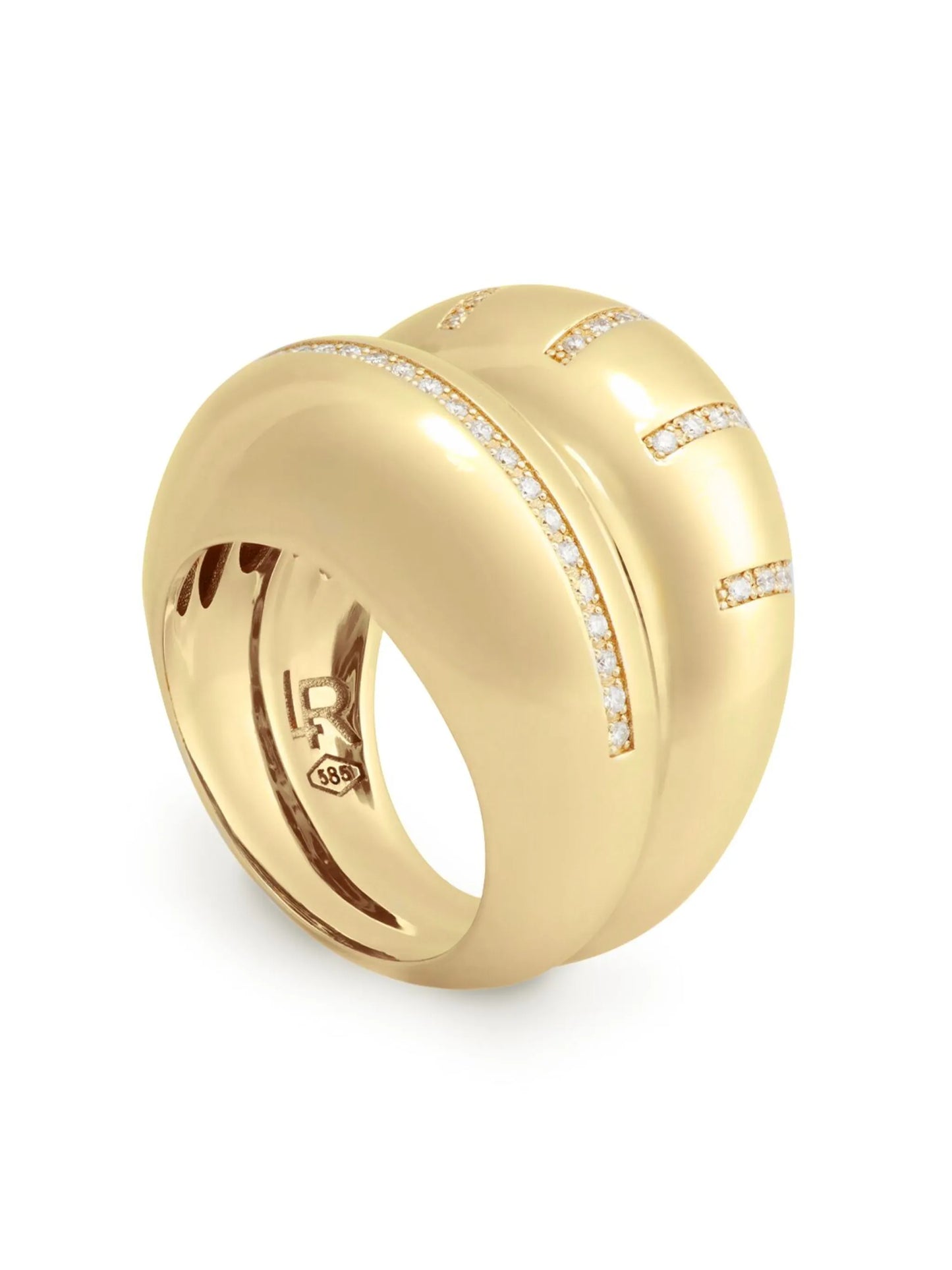 14kt yellow gold large Apollonia diamond ring