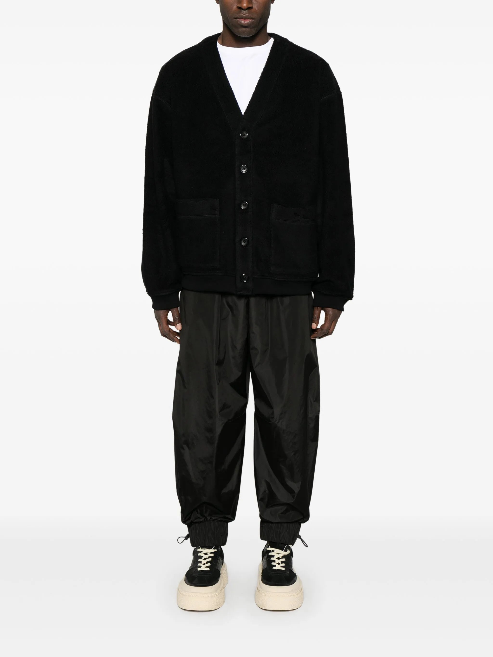 terry-jacquard cardigan