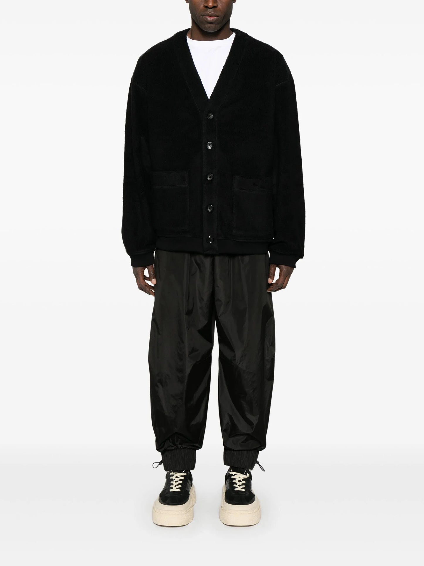 terry-jacquard cardigan