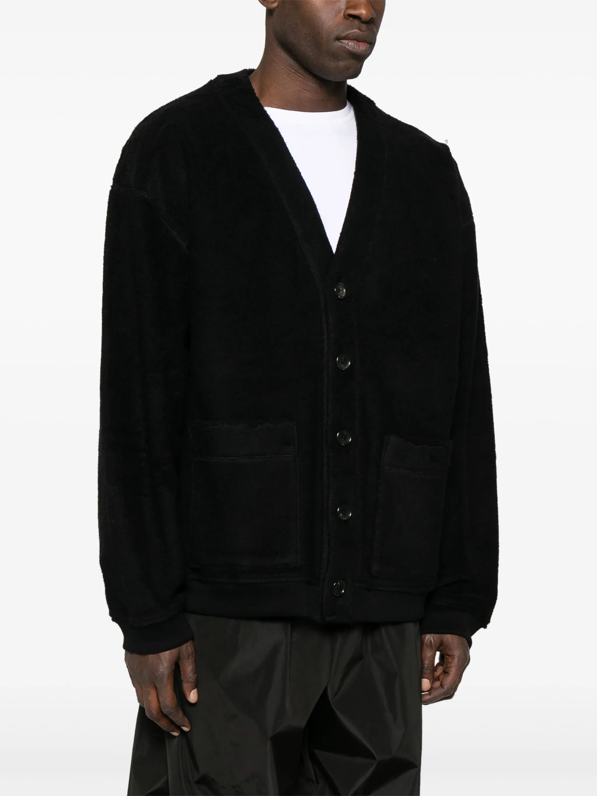 terry-jacquard cardigan