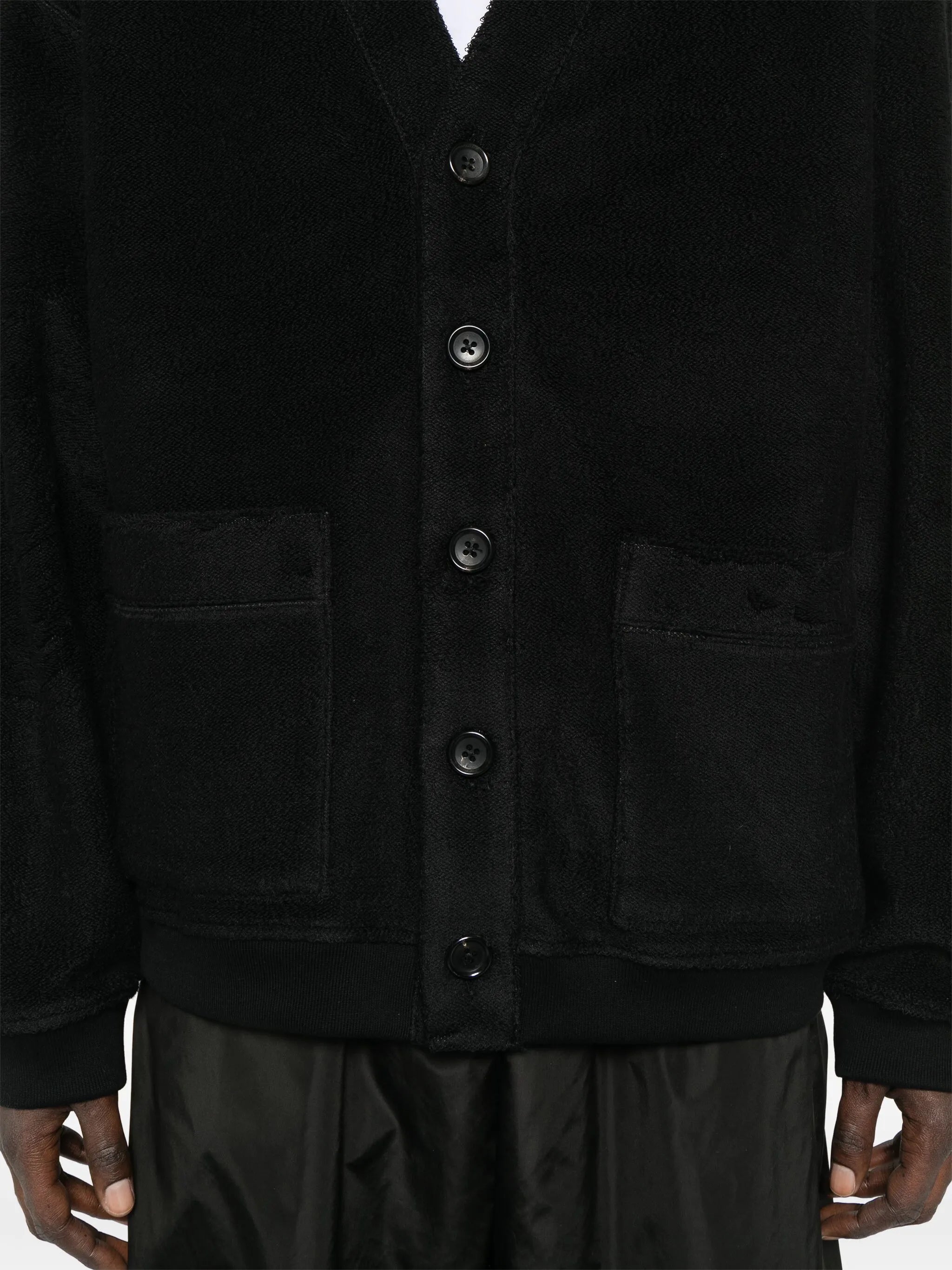 terry-jacquard cardigan