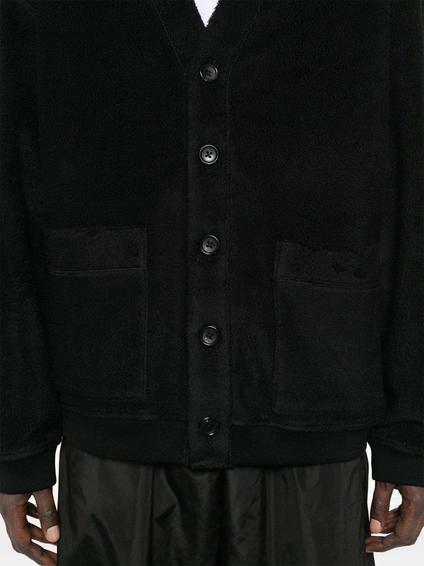 terry-jacquard cardigan