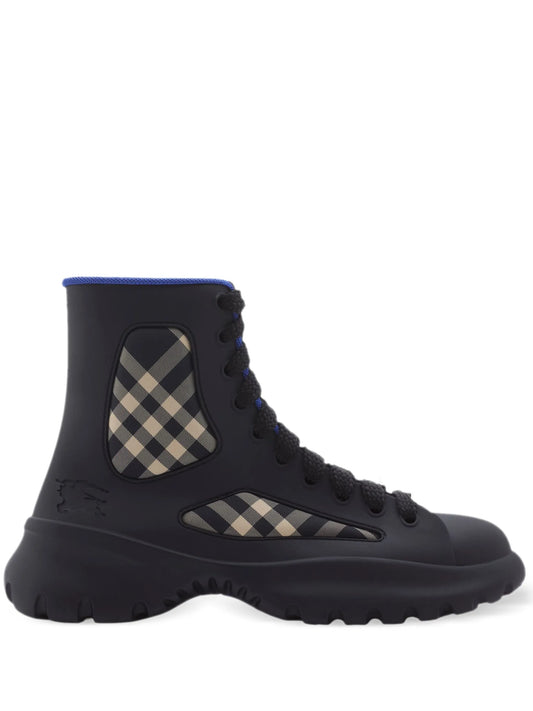 checked boots