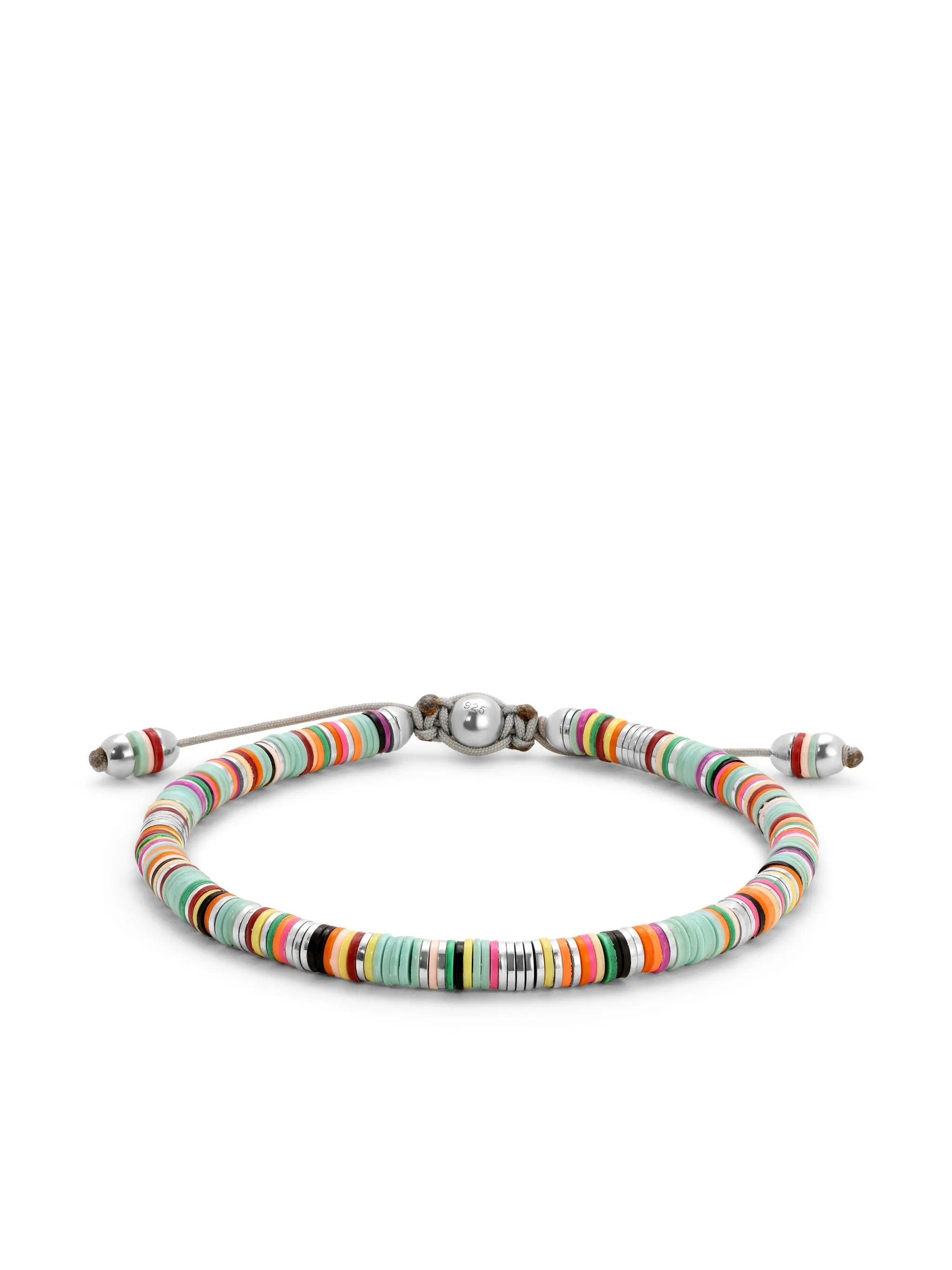 Malli African Disc Bracelet In LT Blue Mix